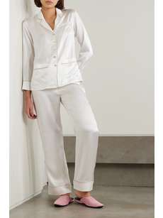 OLIVIA VON HALLE Coco silk-satin pajama set | NET-A-PORTER