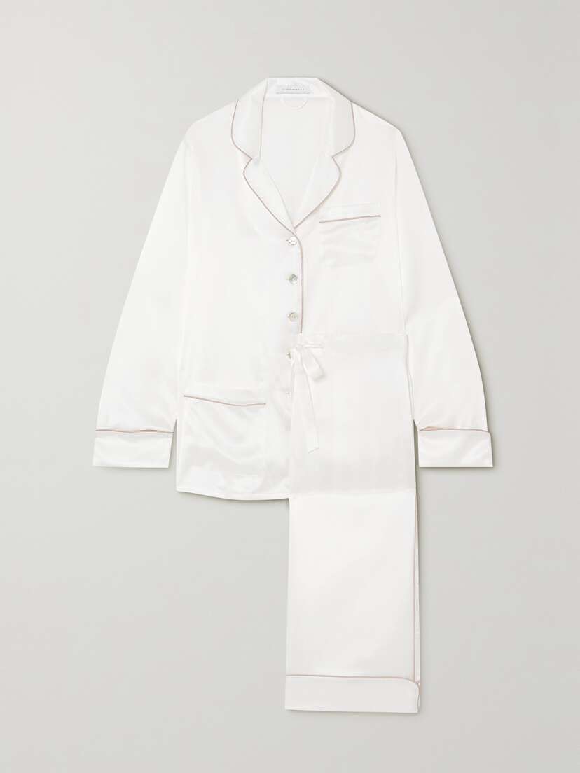 Olivia von Halle Coco Silk-satin Pajama Set