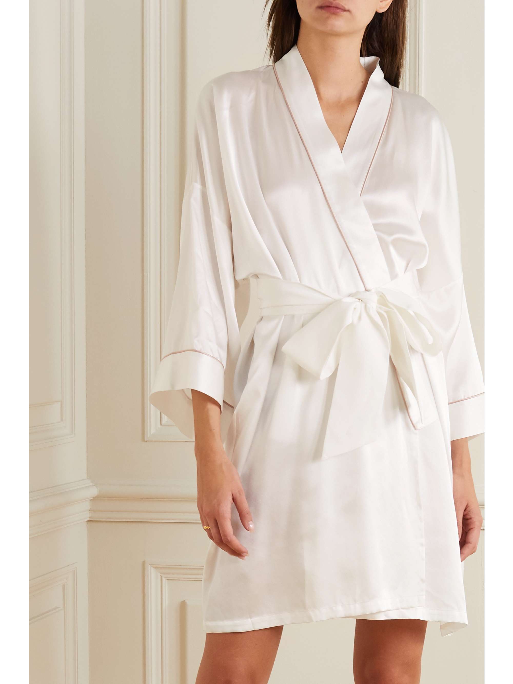 OLIVIA VON HALLE Mimi silk-satin robe