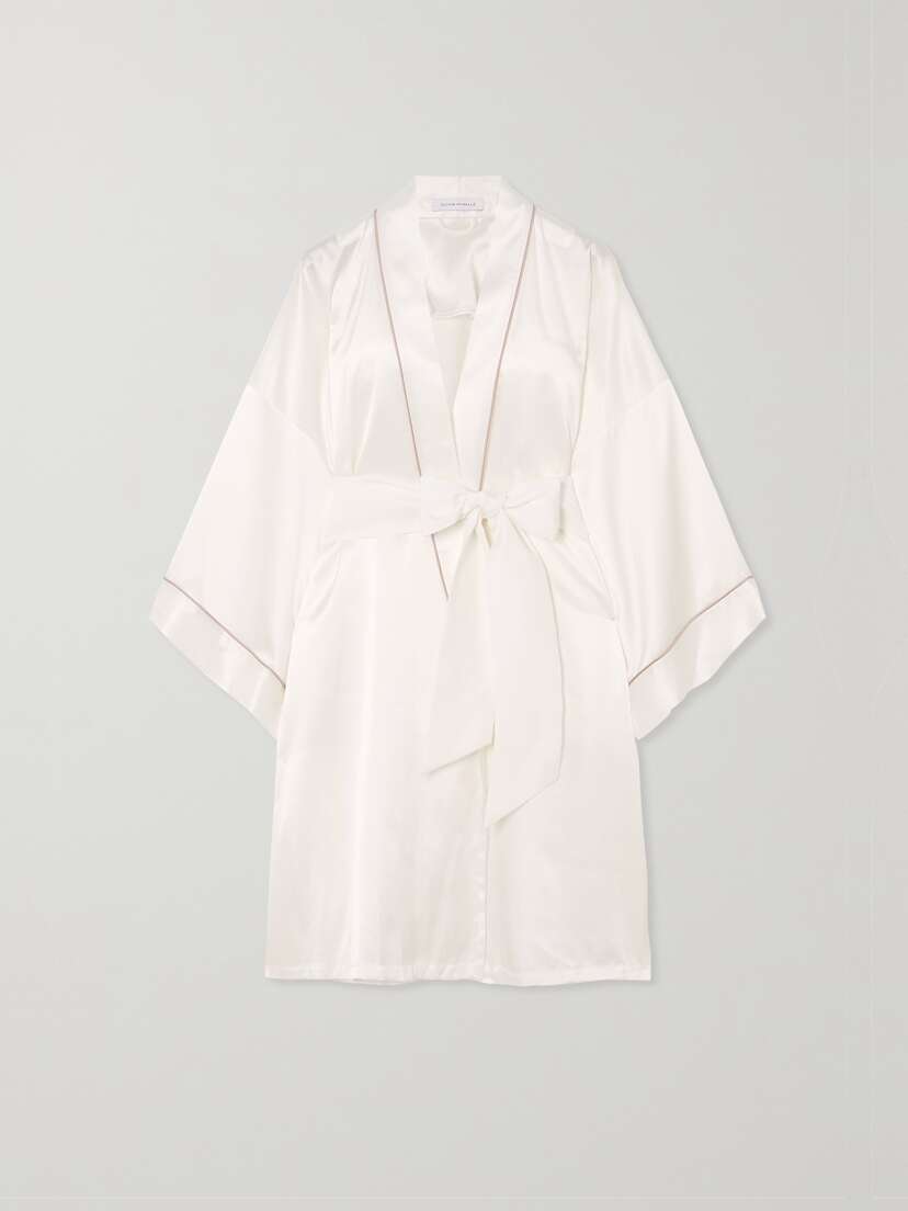 Olivia von Halle Mimi Silk-satin Robe