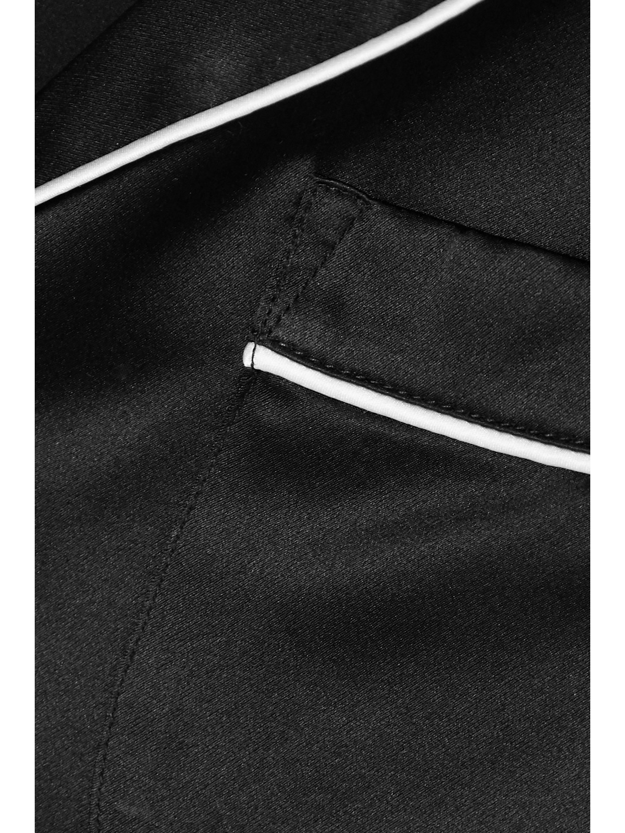 Olivia Von Halle Coco Silk-satin Pajama Set In Black