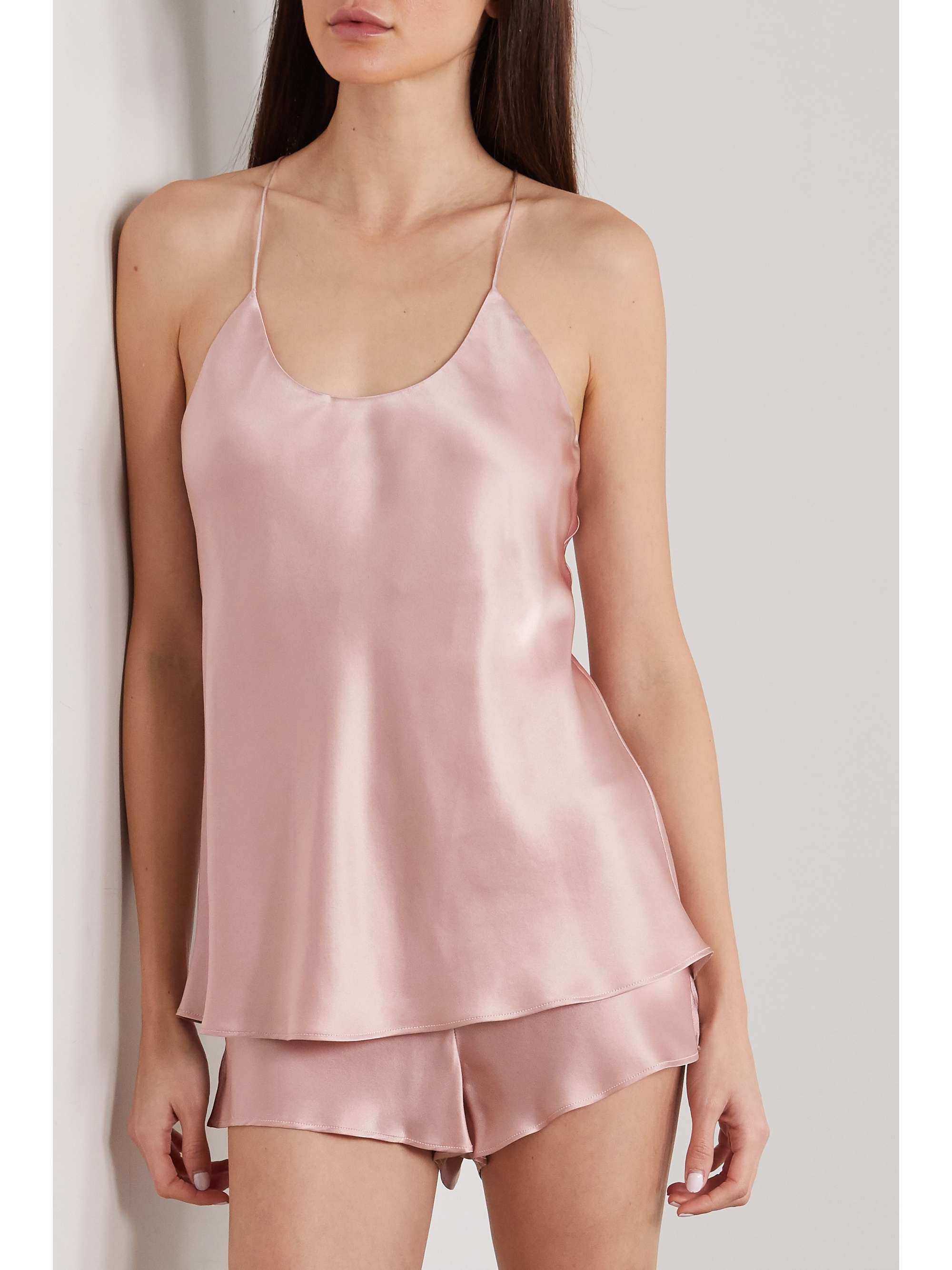OLIVIA VON HALLE Bella floral-print silk-satin pajama set