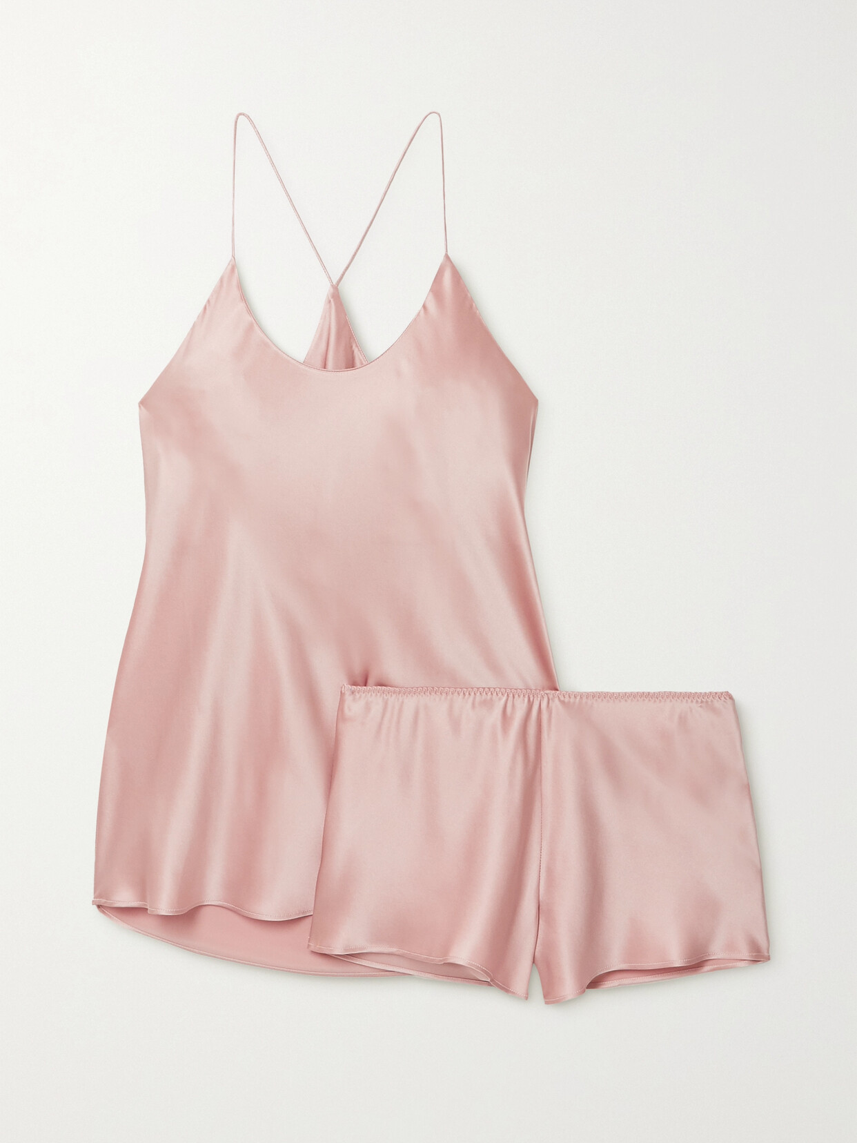 Olivia von Halle Bella Silk-satin Pajama Set - Pink
