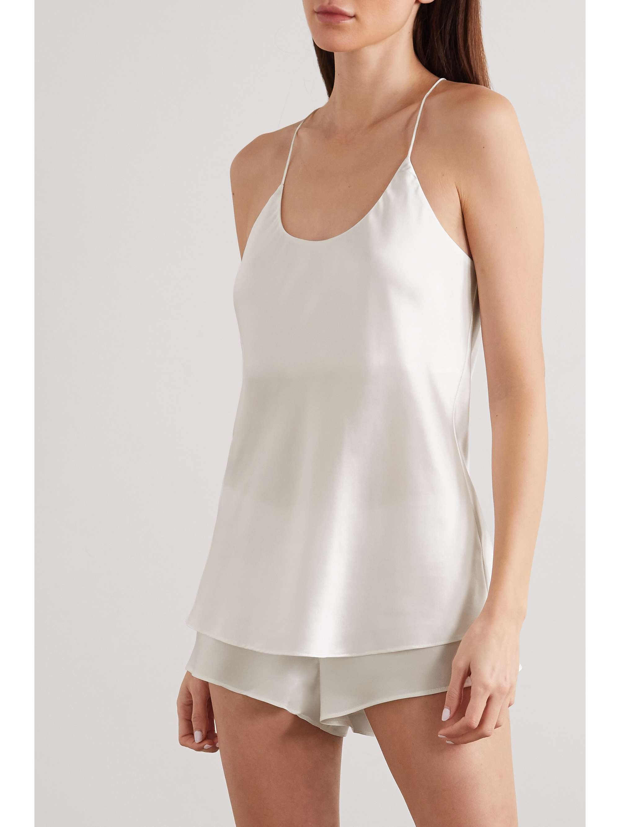 OLIVIA VON HALLE Bella floral-print silk-satin pajama set