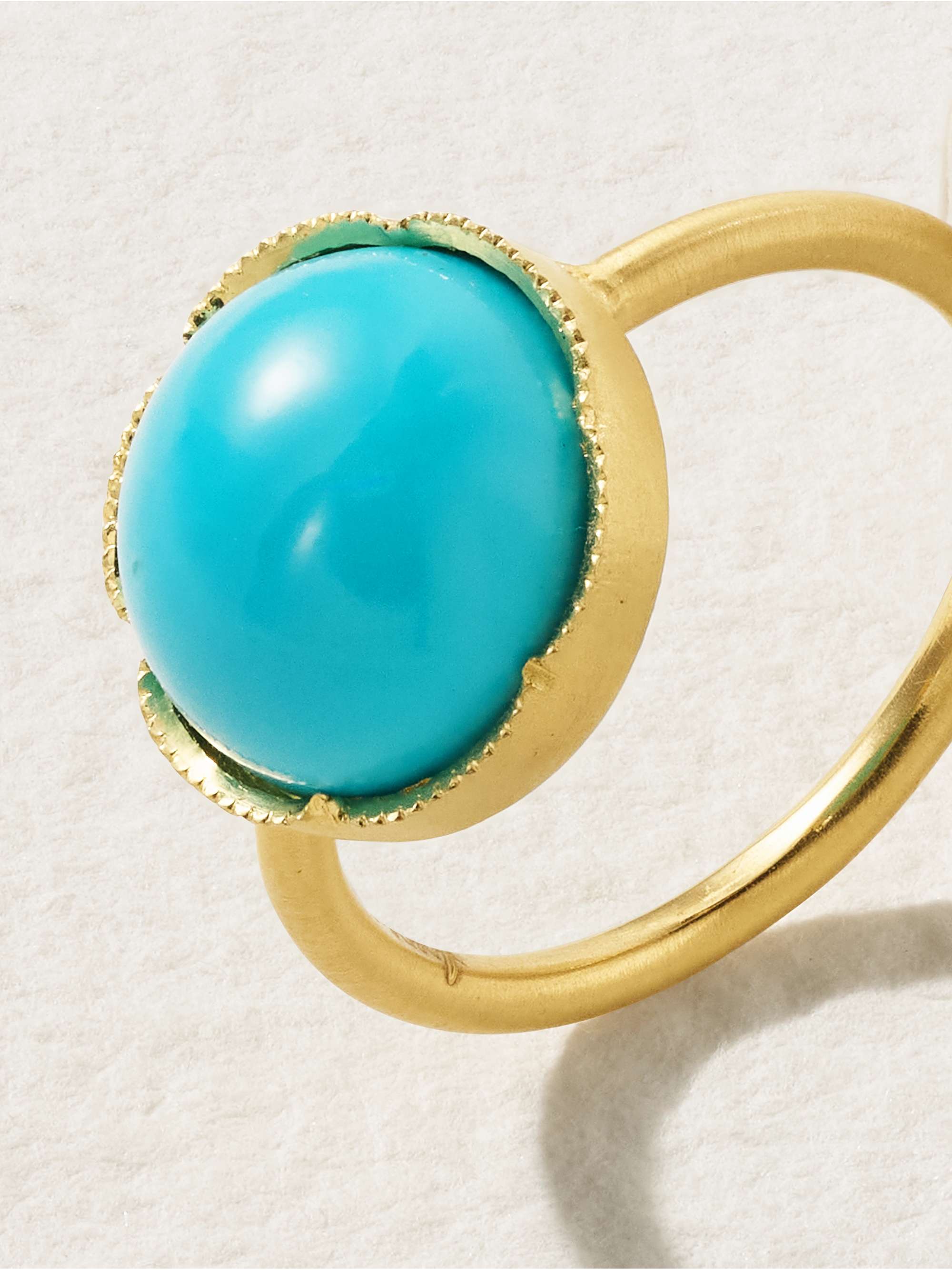 IRENE NEUWIRTH Classic 18-karat gold turquoise ring