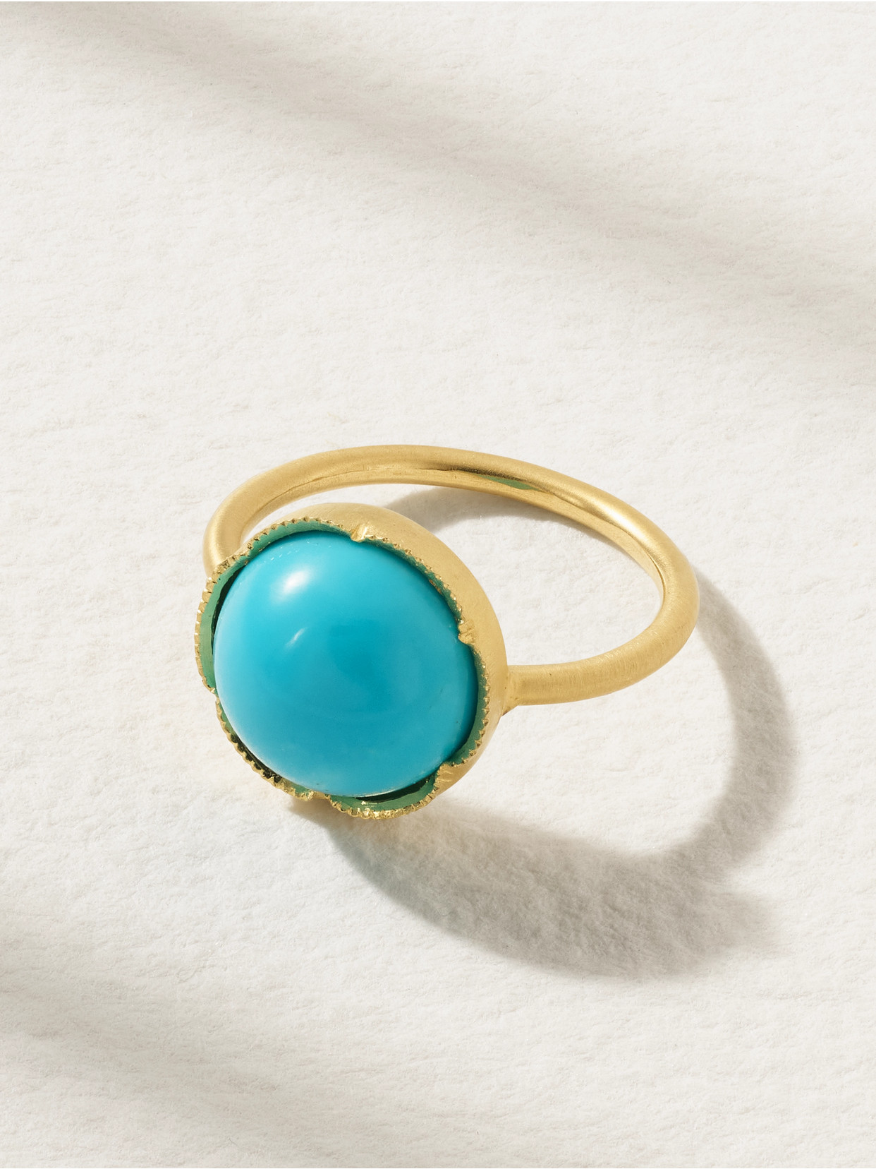 Irene Neuwirth Classic 18-karat Gold Turquoise Ring - 7