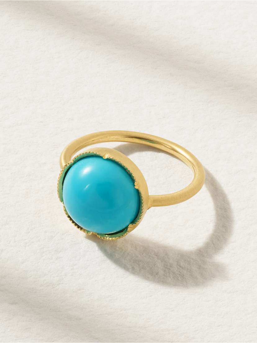 Irene Neuwirth Classic 18-karat Gold Turquoise Ring