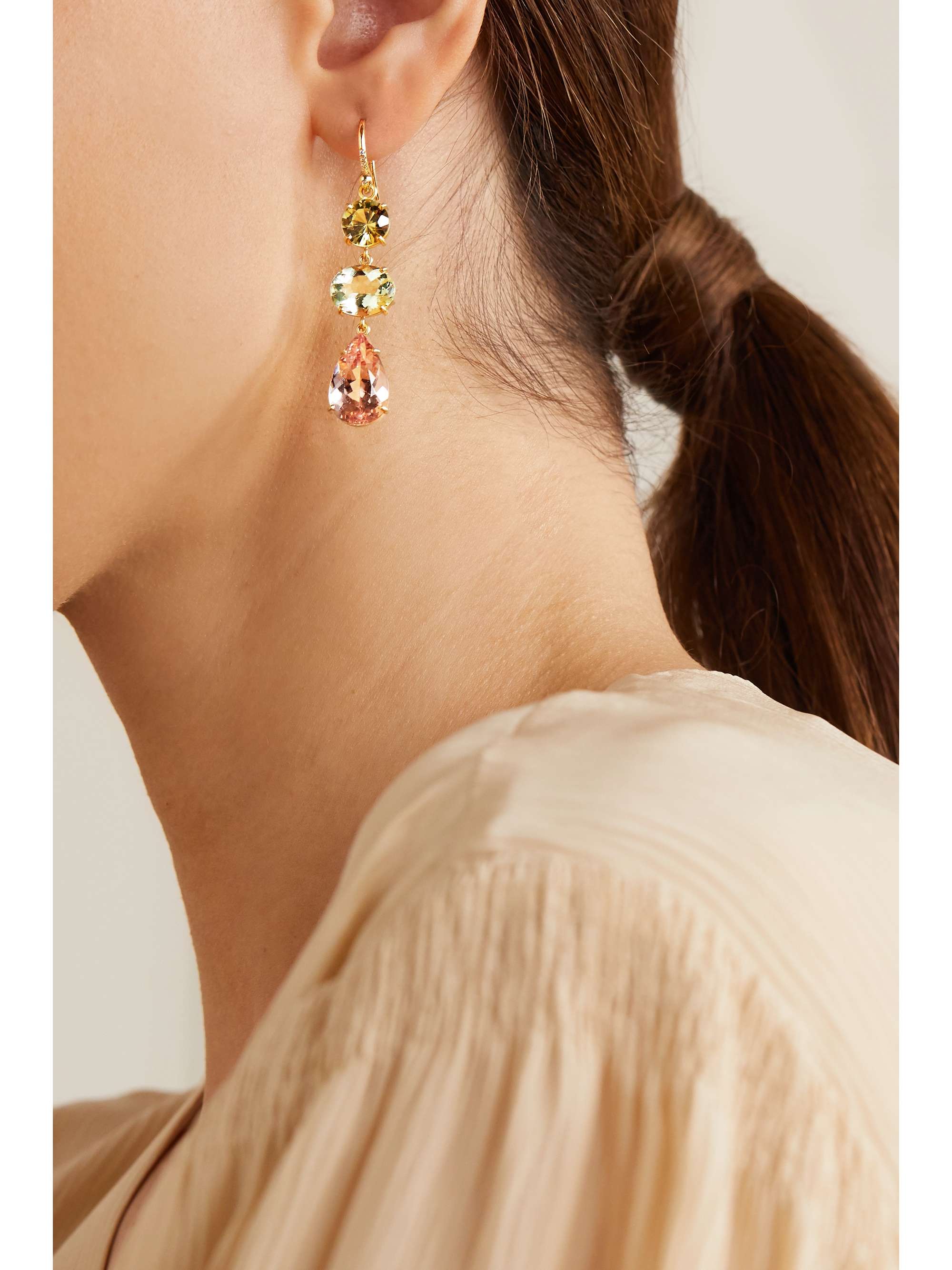 IRENE NEUWIRTH Boucles d'oreilles en or 18 carats et pierres multiples Gemmy Gem