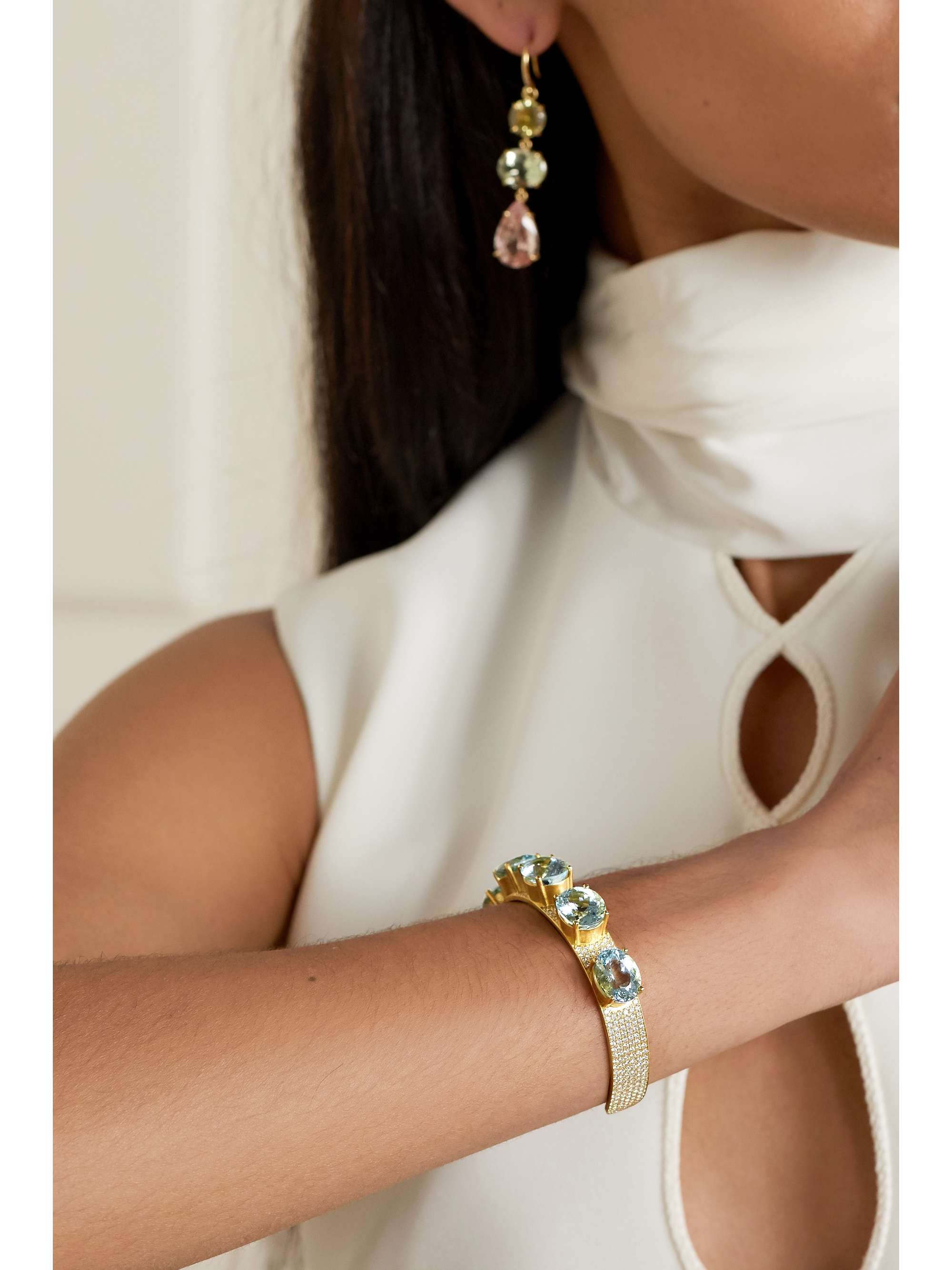 IRENE NEUWIRTH Bracelet en or 18 carats, aigues-marines et diamants Gemmy Gem