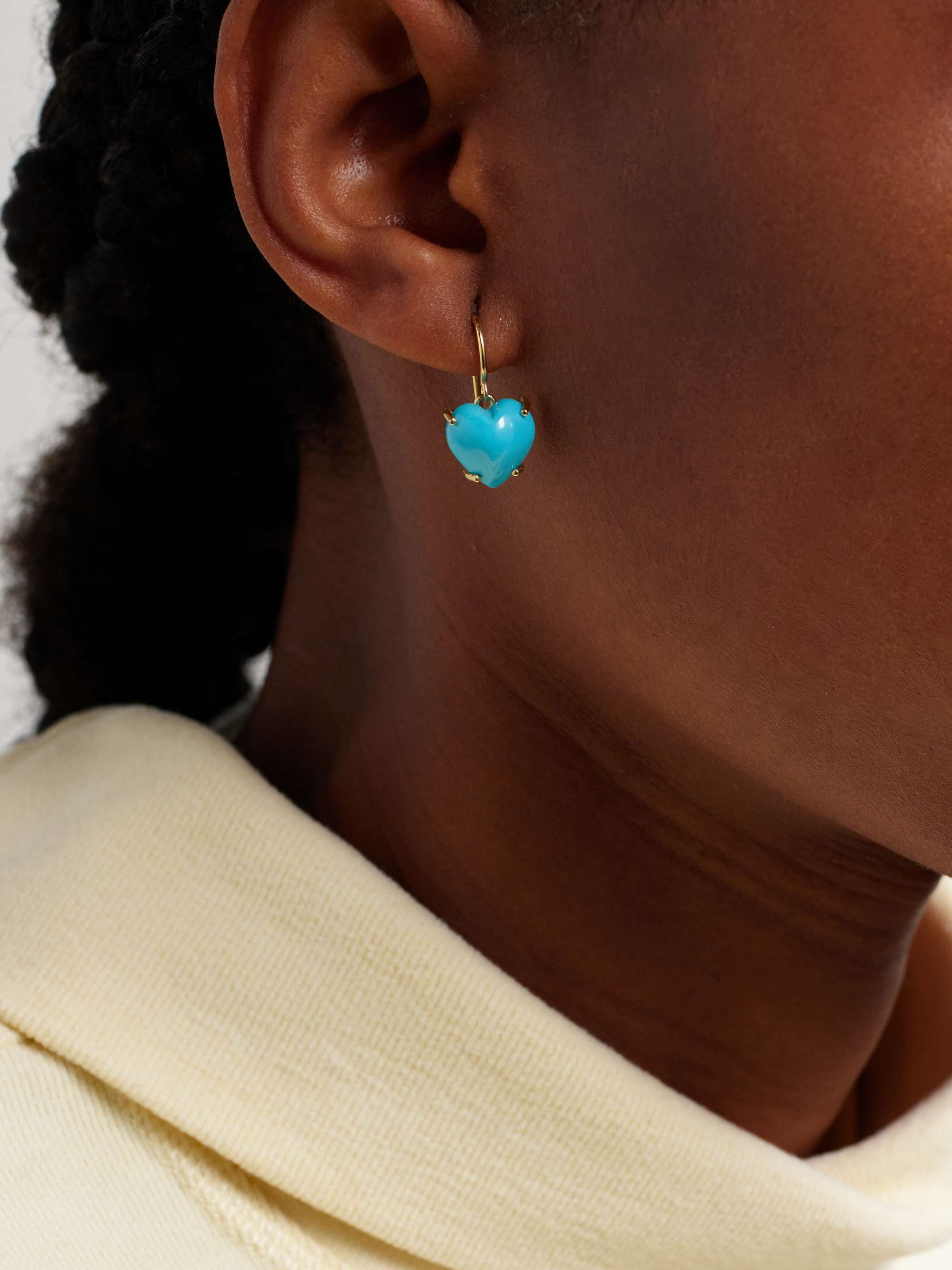 IRENE NEUWIRTH Love 18-karat rose gold opal earrings