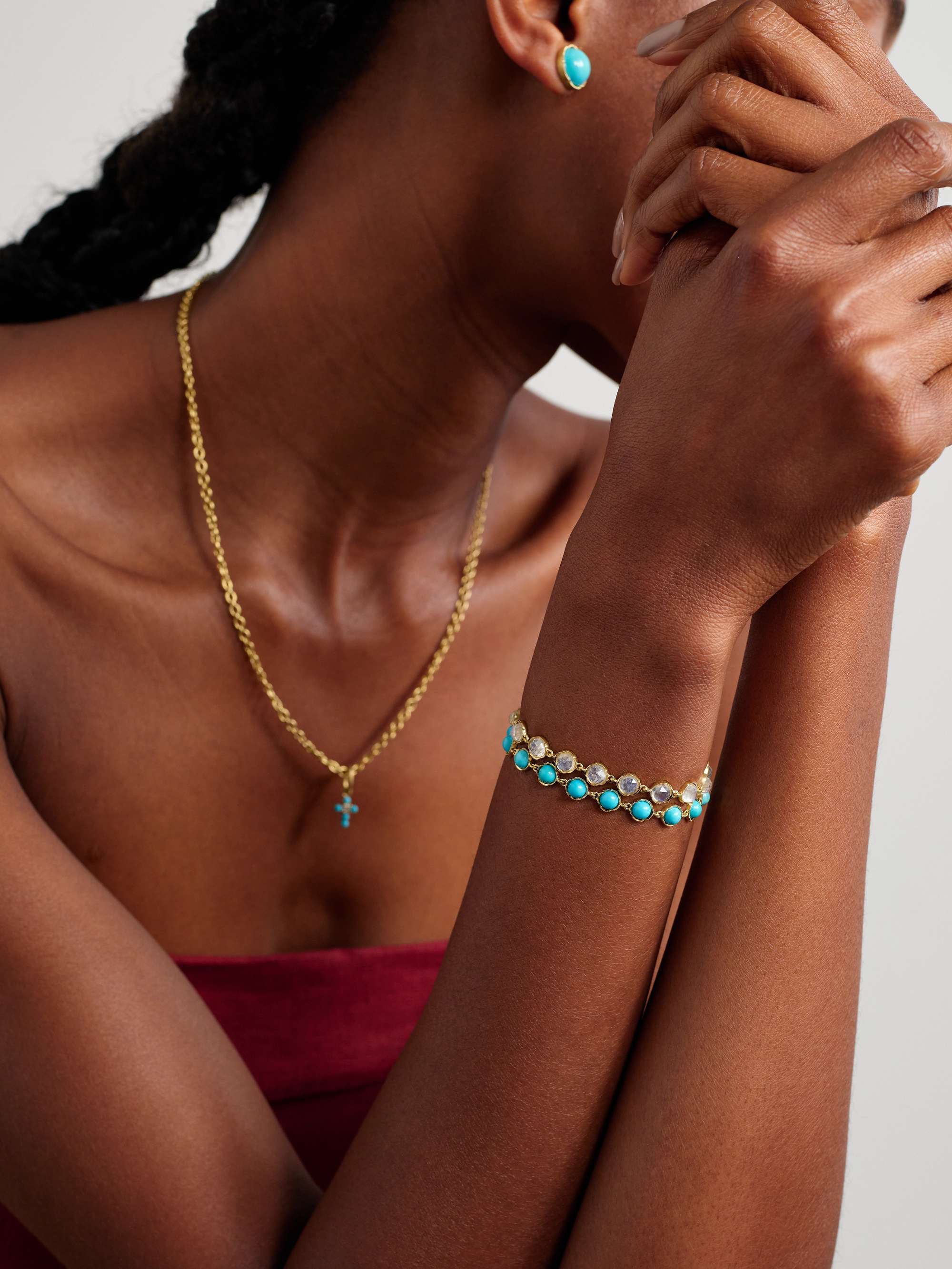 IRENE NEUWIRTH Classic 18-karat gold lapis lazuli bracelet