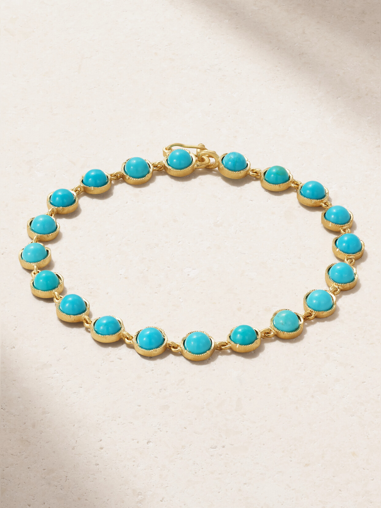 Shop Irene Neuwirth Classic 18-karat Gold Turquoise Bracelet