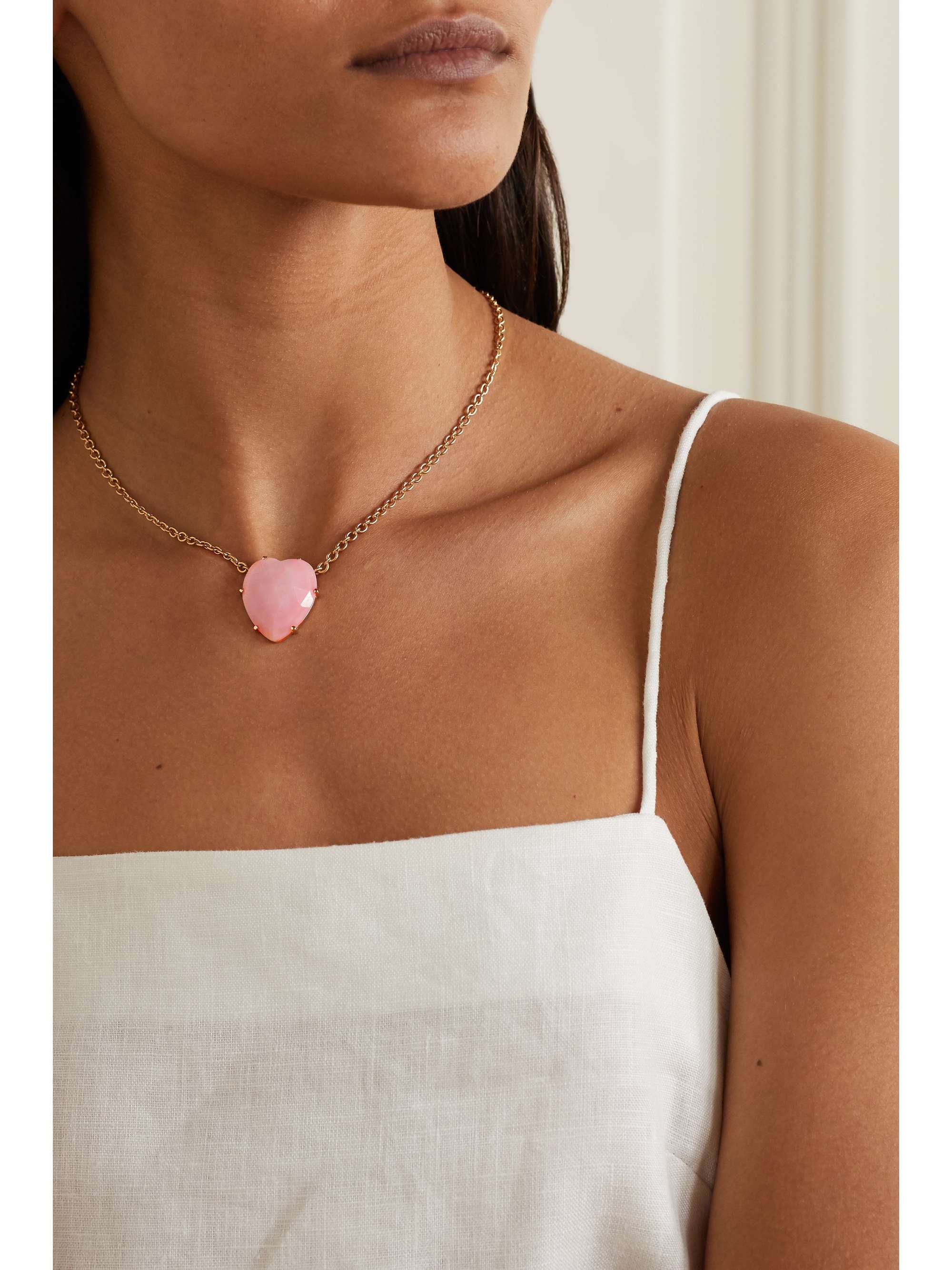 IRENE NEUWIRTH Love 18-karat rose gold opal necklace