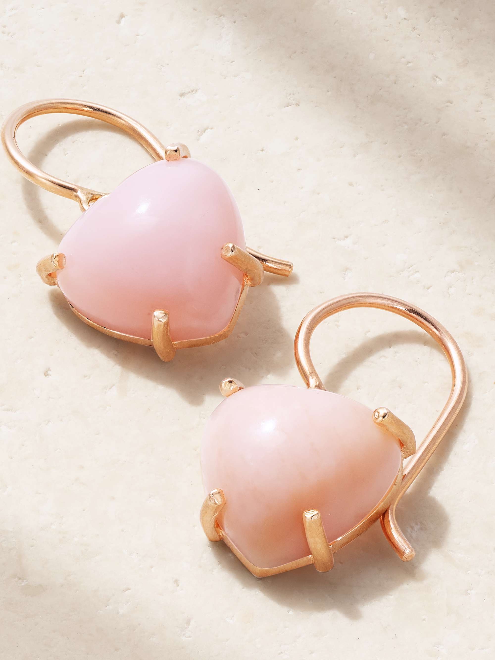 IRENE NEUWIRTH Love 18-karat rose gold opal earrings
