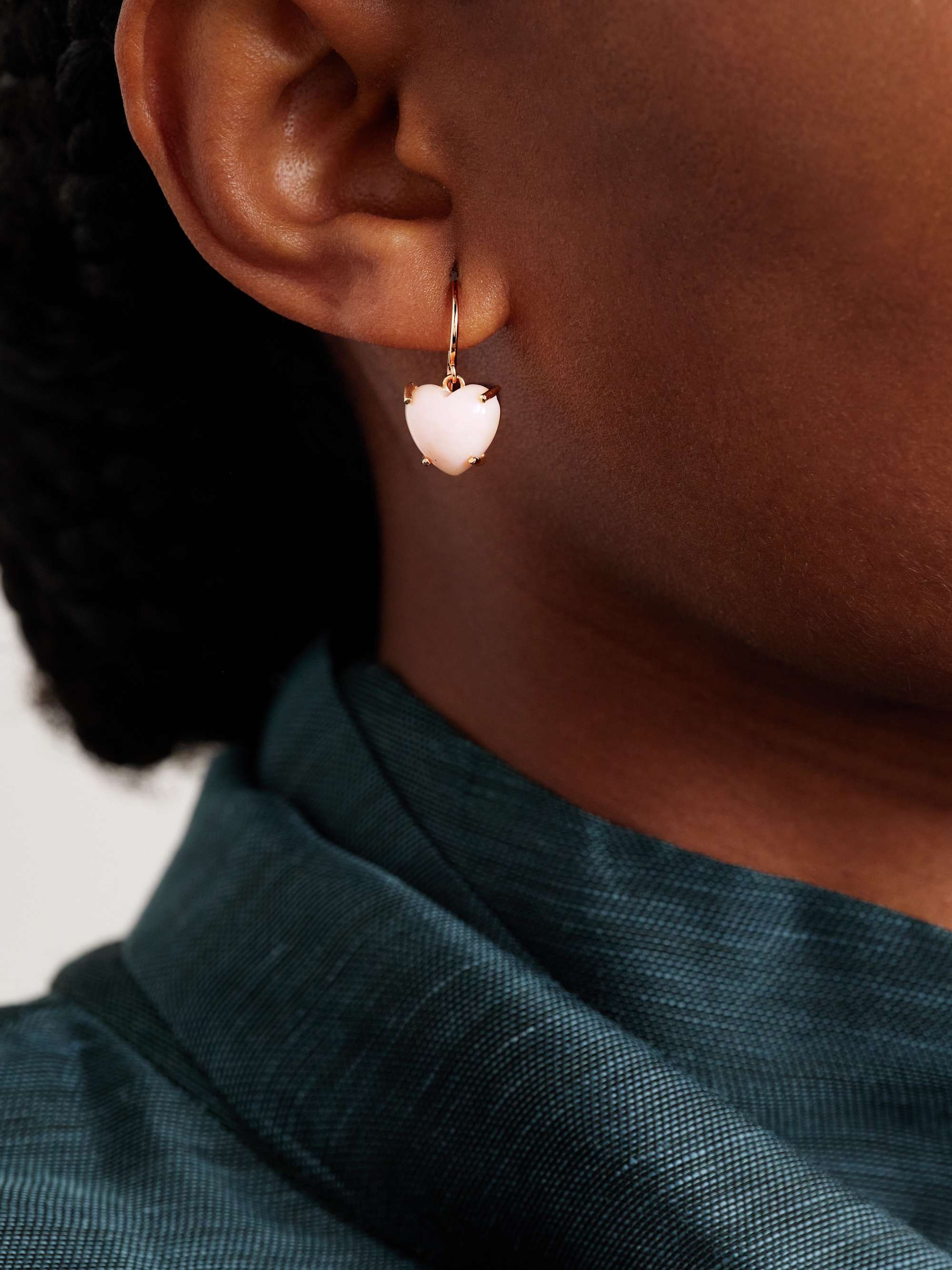 IRENE NEUWIRTH Love 18-karat rose gold opal earrings