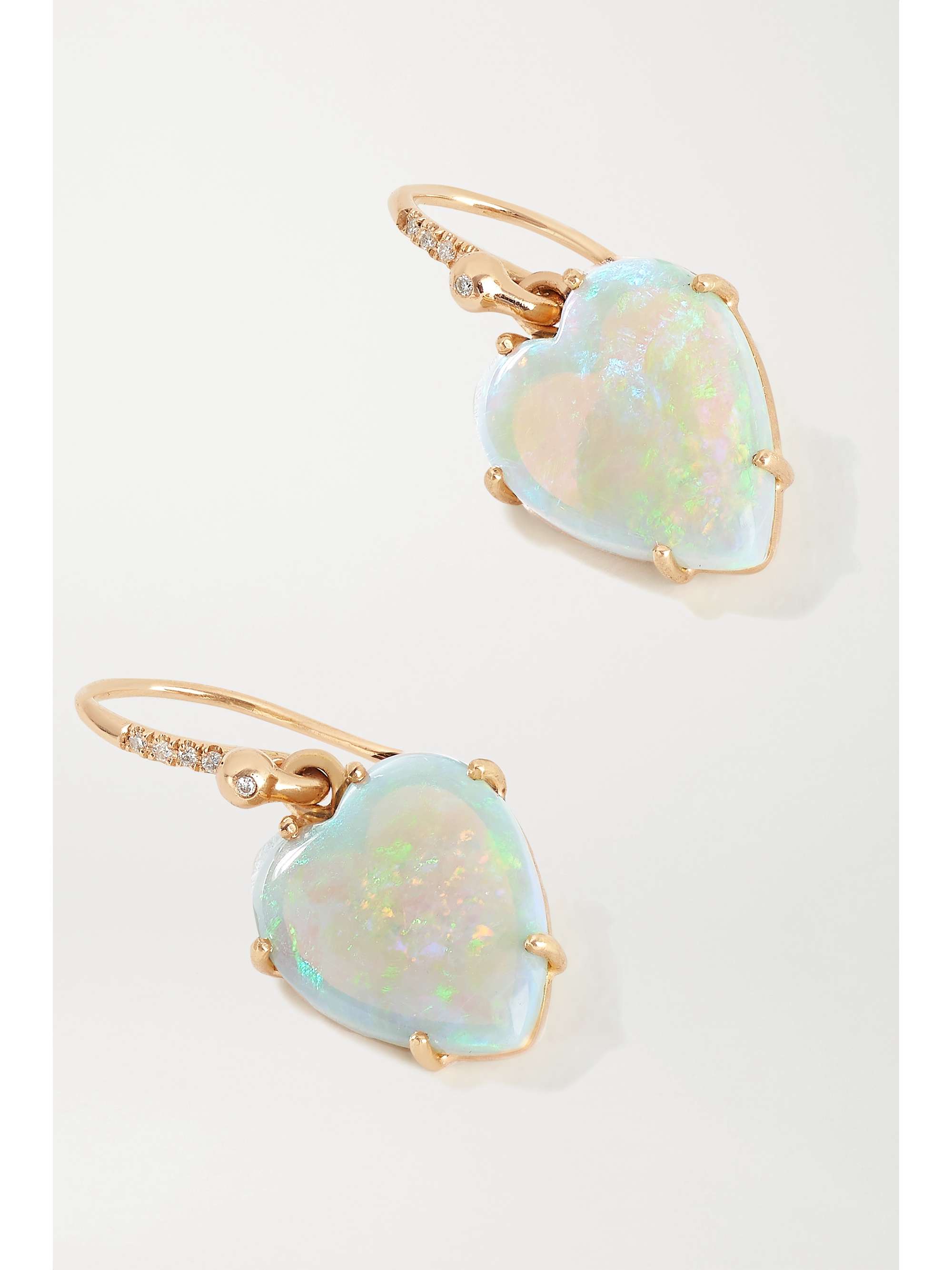 IRENE NEUWIRTH Love 18-karat rose gold, opal and diamond earrings