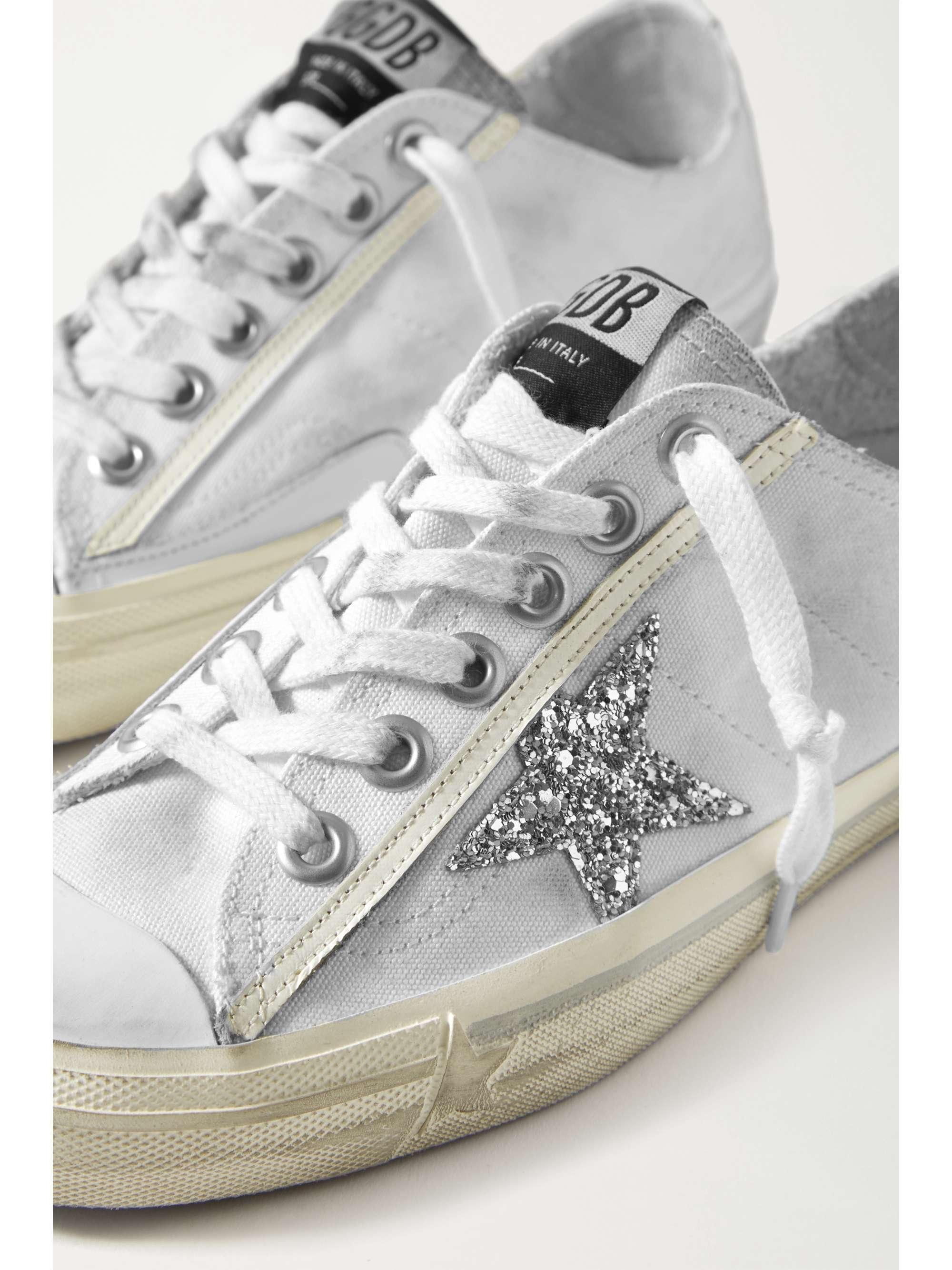 GOOSE V-Star glittered canvas sneakers | NET-A-PORTER