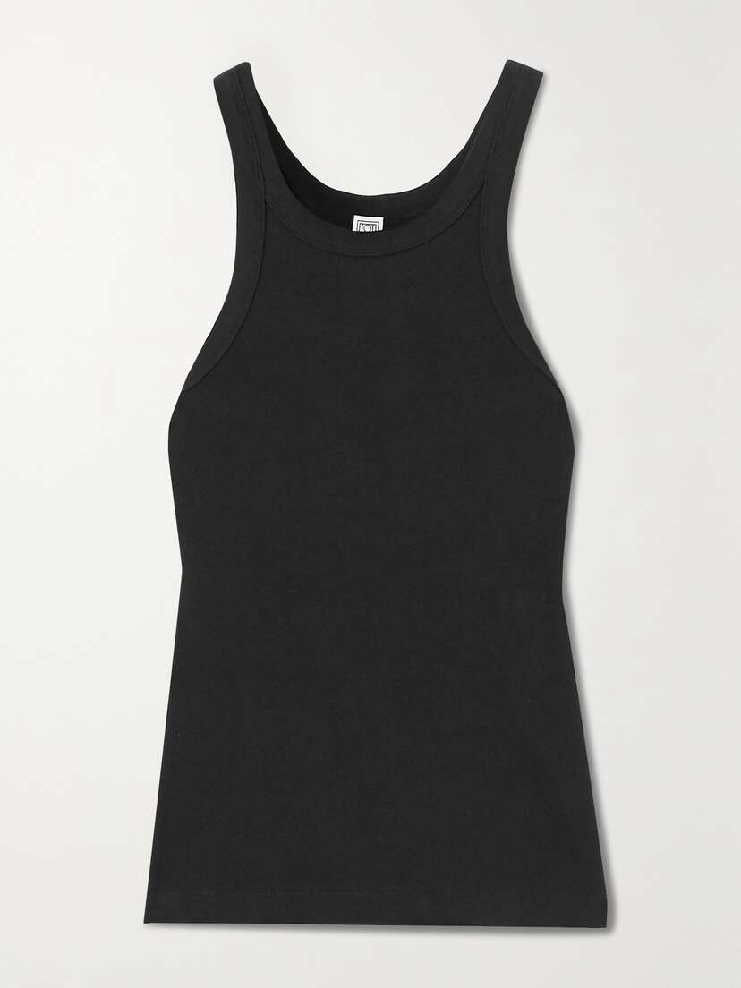 TOTEME + Net Sustain Curved Ribbed Stretch Organic Cotton-jersey Tank