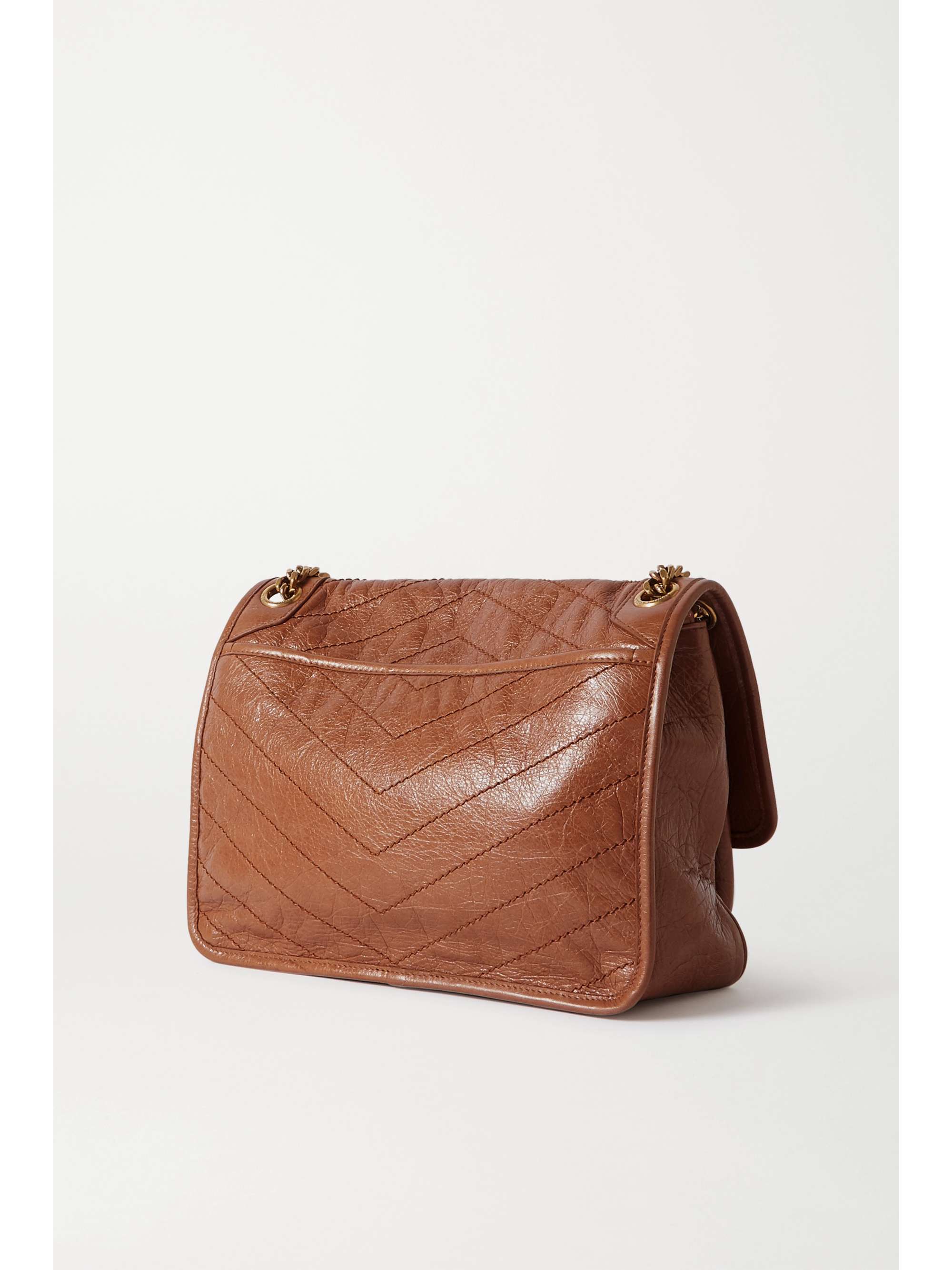 SAINT LAURENT Niki Baby medium quilted crinkled-leather shoulder bag