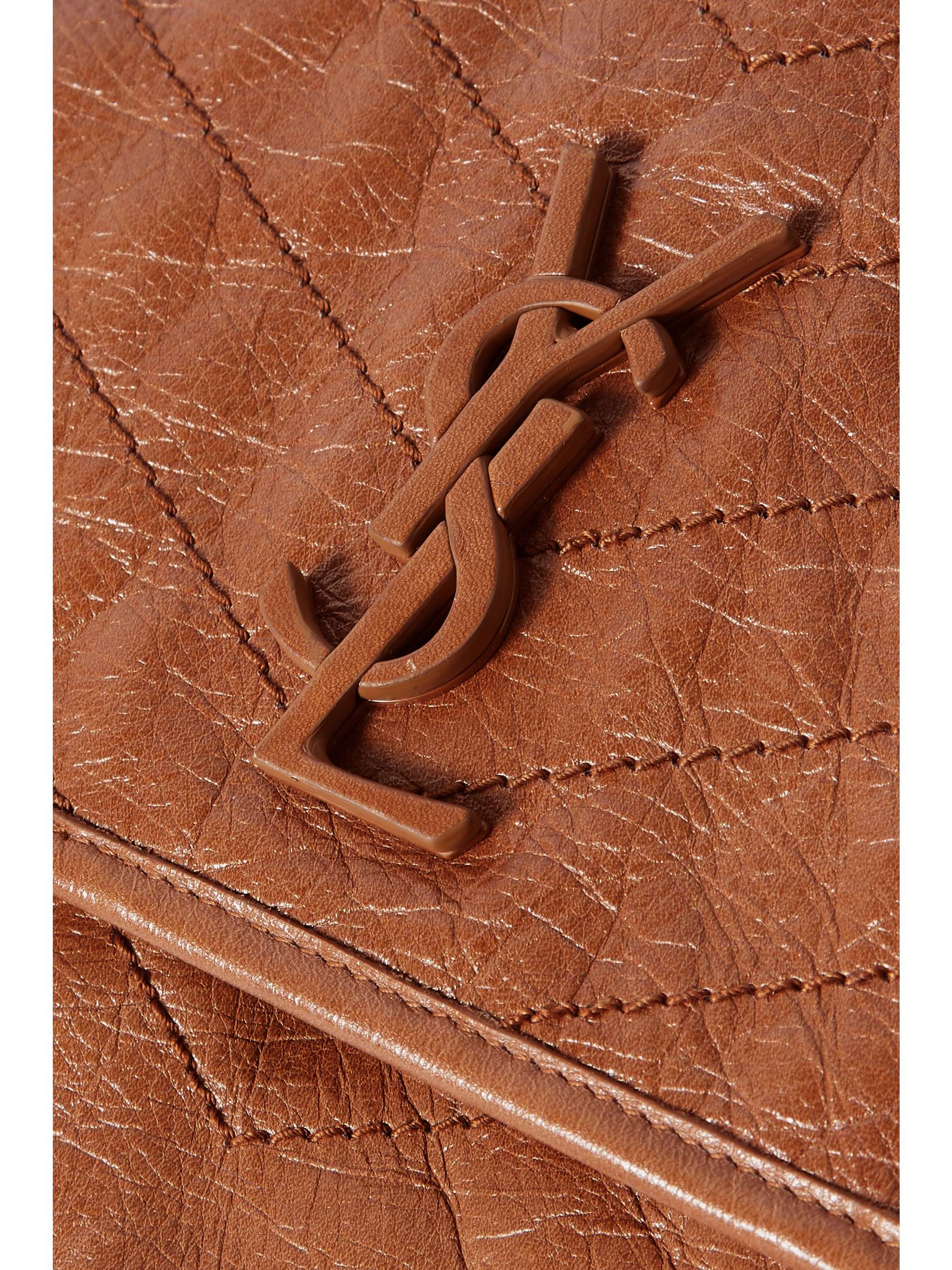 SAINT LAURENT Niki Baby medium quilted crinkled-leather shoulder bag
