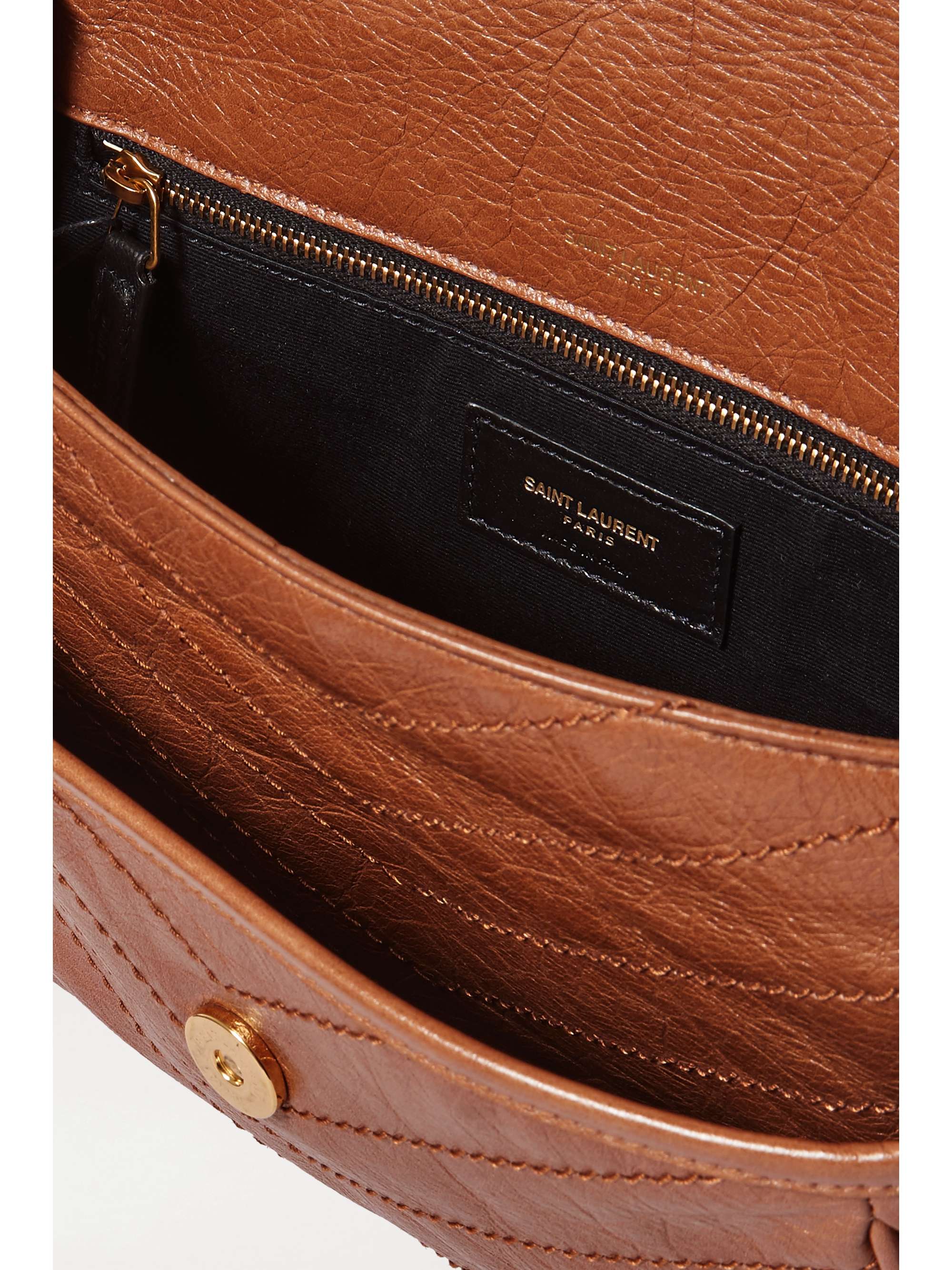 SAINT LAURENT Niki Baby medium quilted crinkled-leather shoulder bag