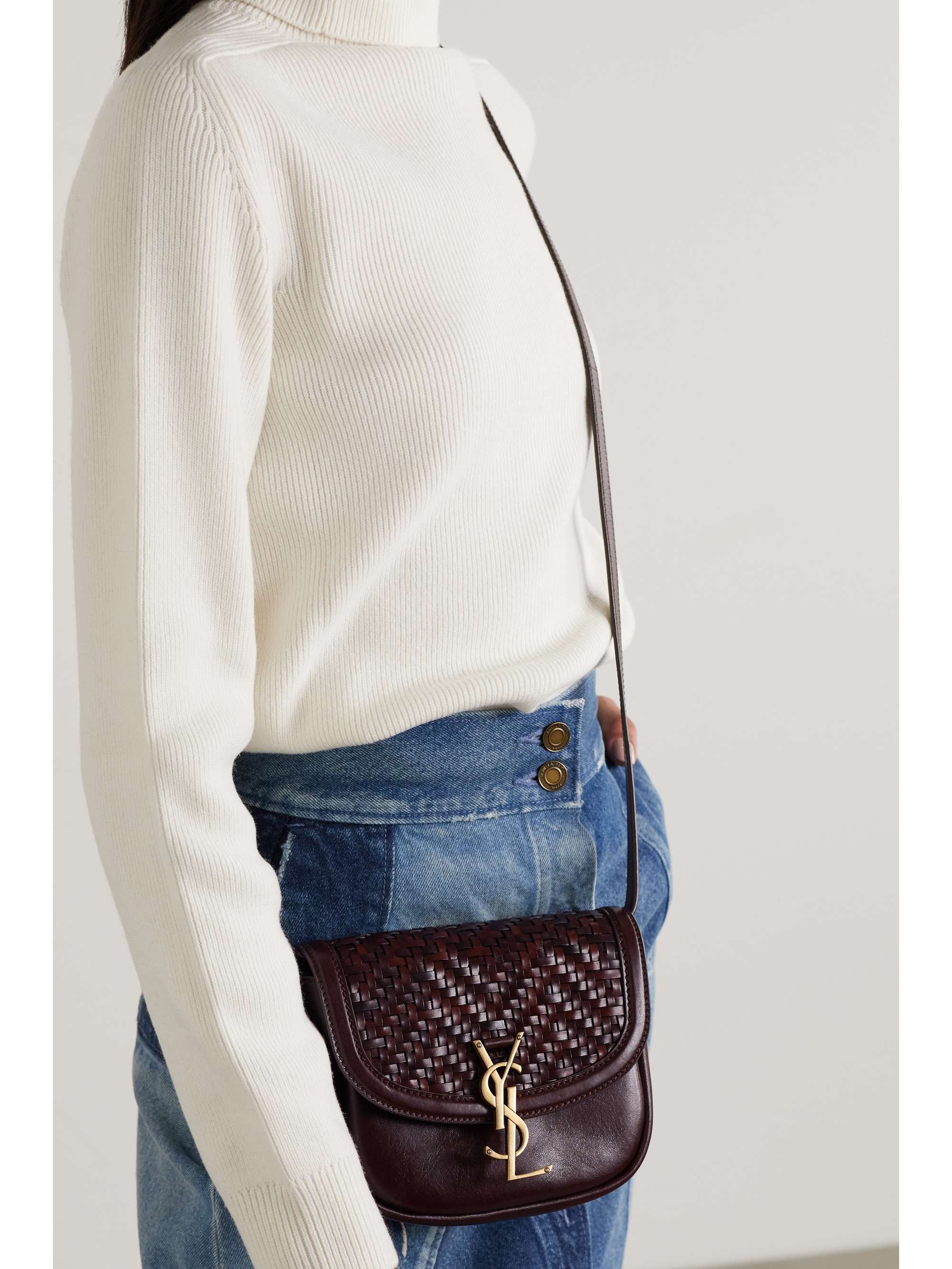 SAINT LAURENT Kaia small woven leather shoulder bag NETAPORTER