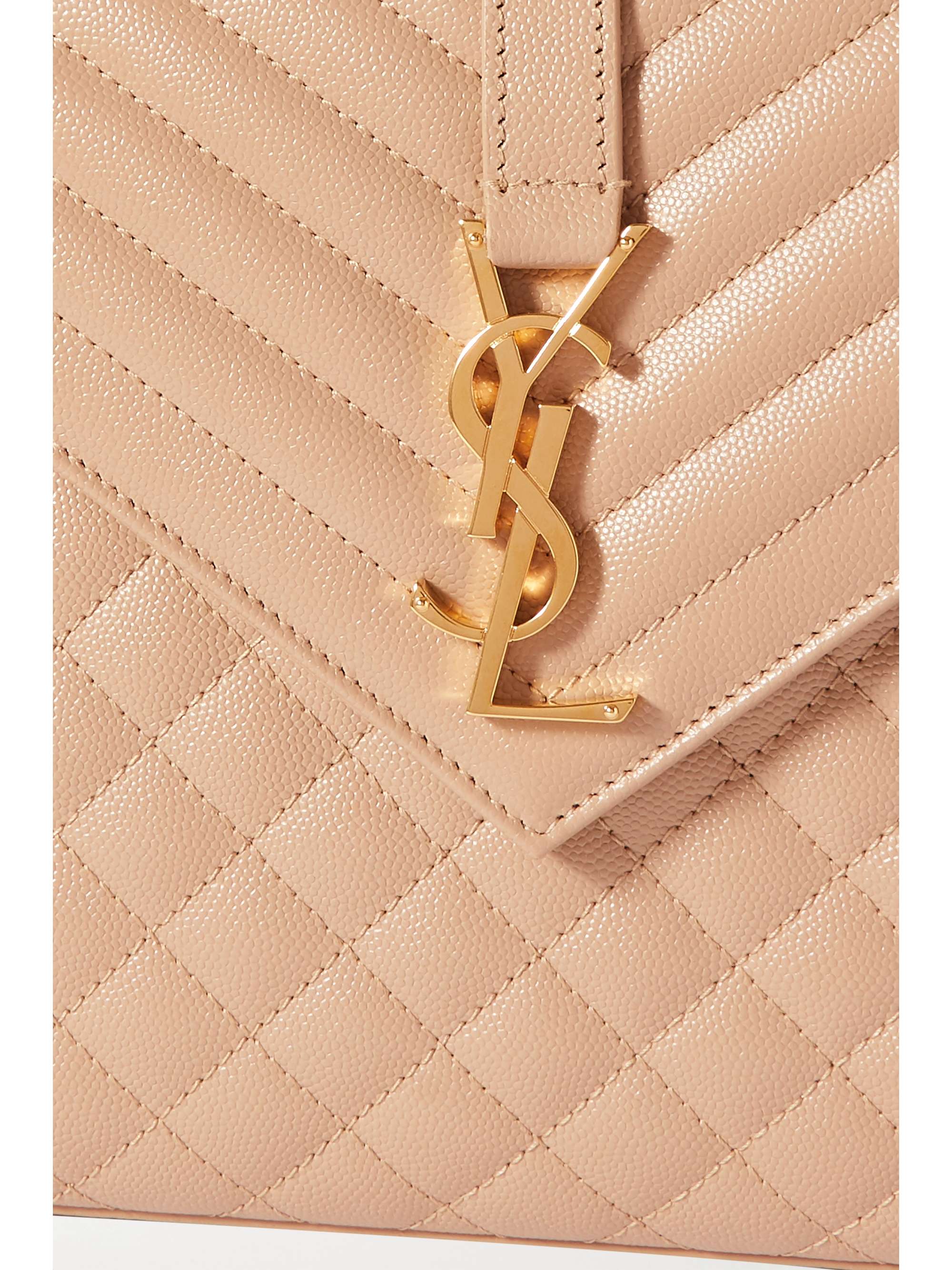 Envelope large quilted texturedleather shoulder bag SAINT LAURENT