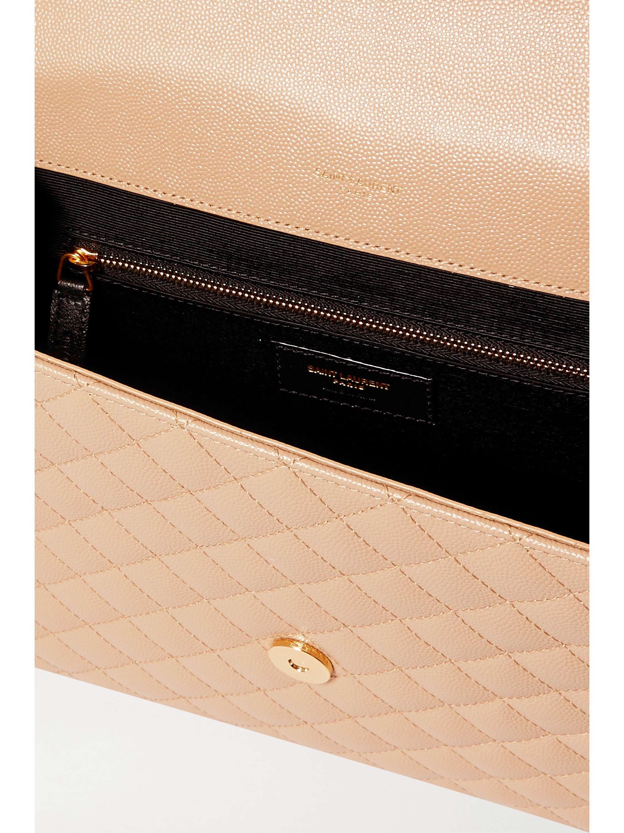 Envelope large quilted texturedleather shoulder bag SAINT LAURENT