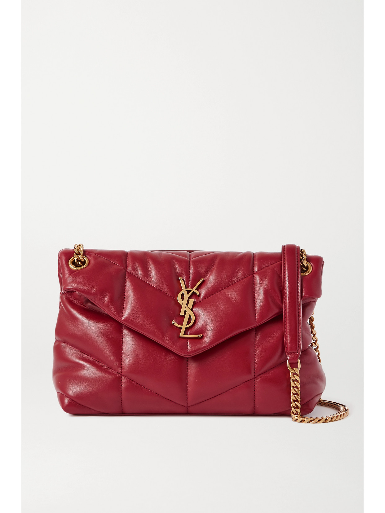 Saint Laurent Loulou Puffer Small Quilted Leather Shoulder Bag In Red