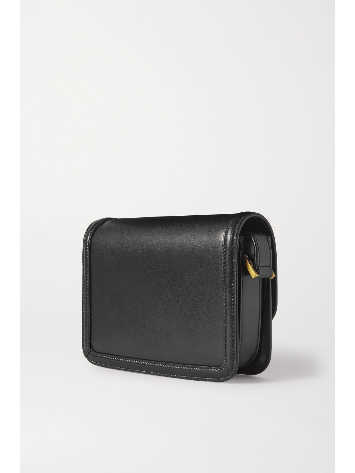 Shop Saint Laurent Solferino Small Leather Shoulder Bag In Black