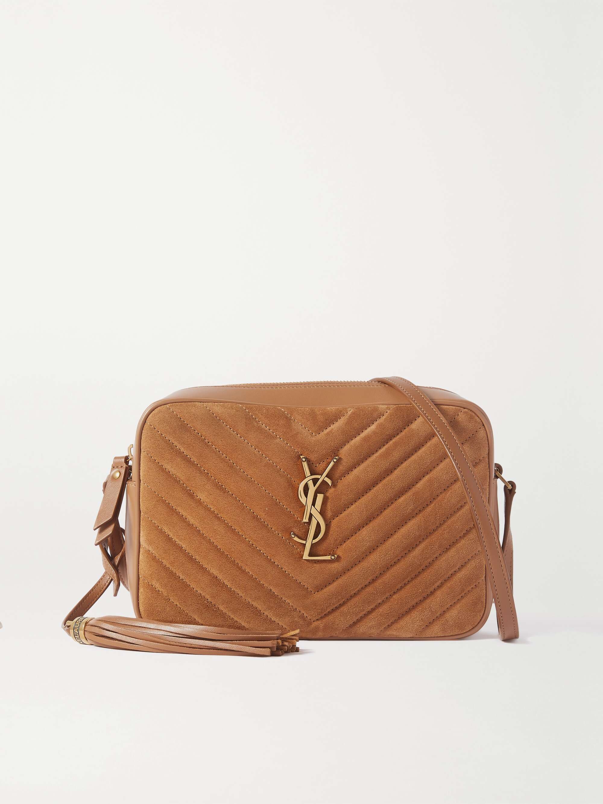 Lou Camera Leather Crossbody Bag in Brown - Saint Laurent