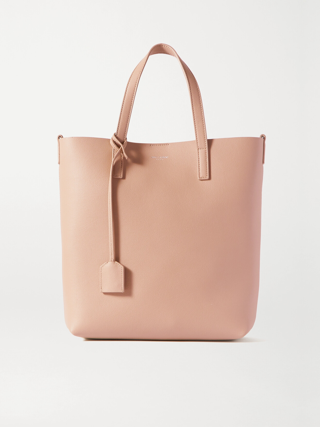 Saint Laurent North South Mini Leather Tote In Toffee