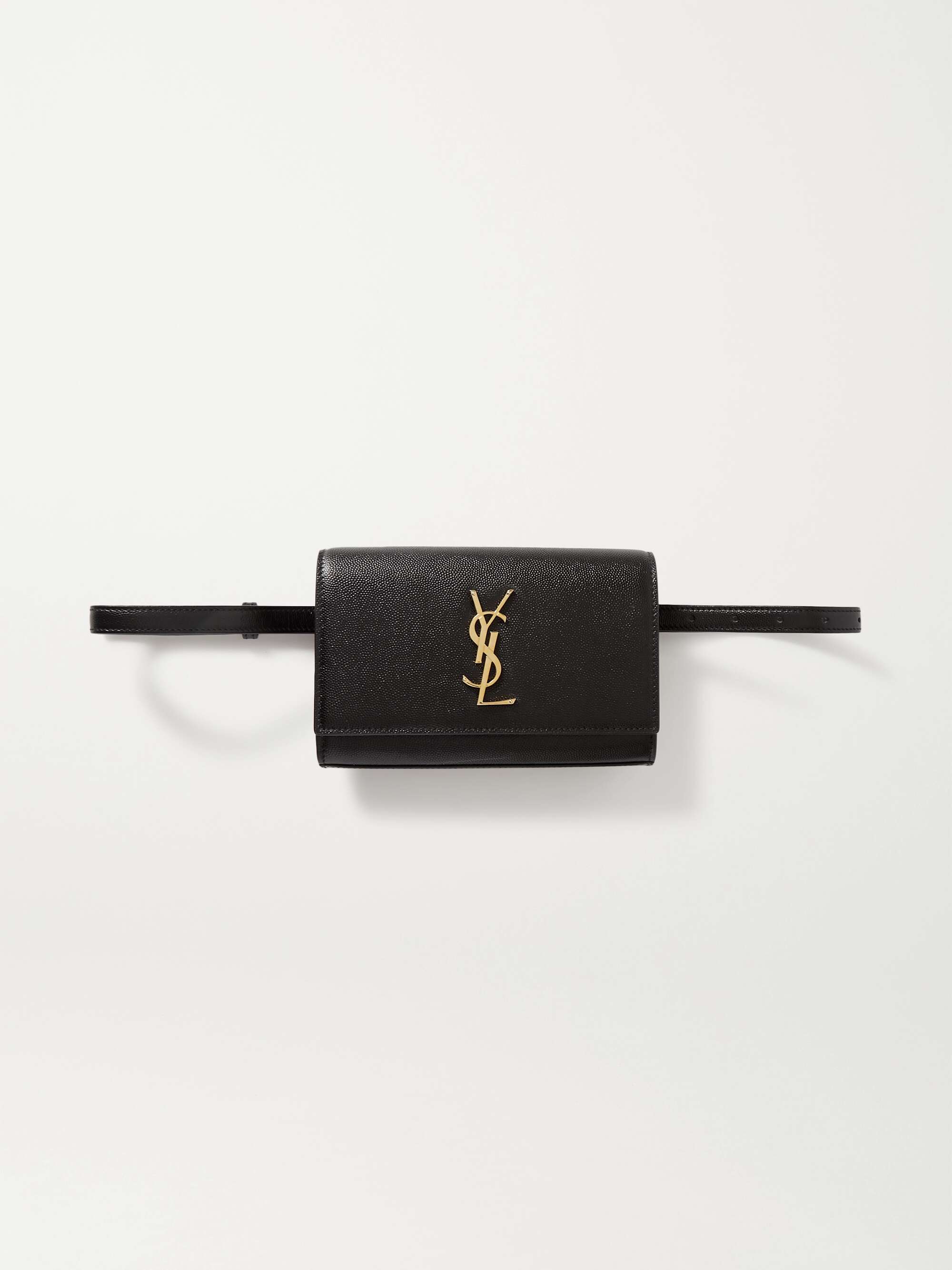 Saint Laurent logo-plaque Leather Belt - Black