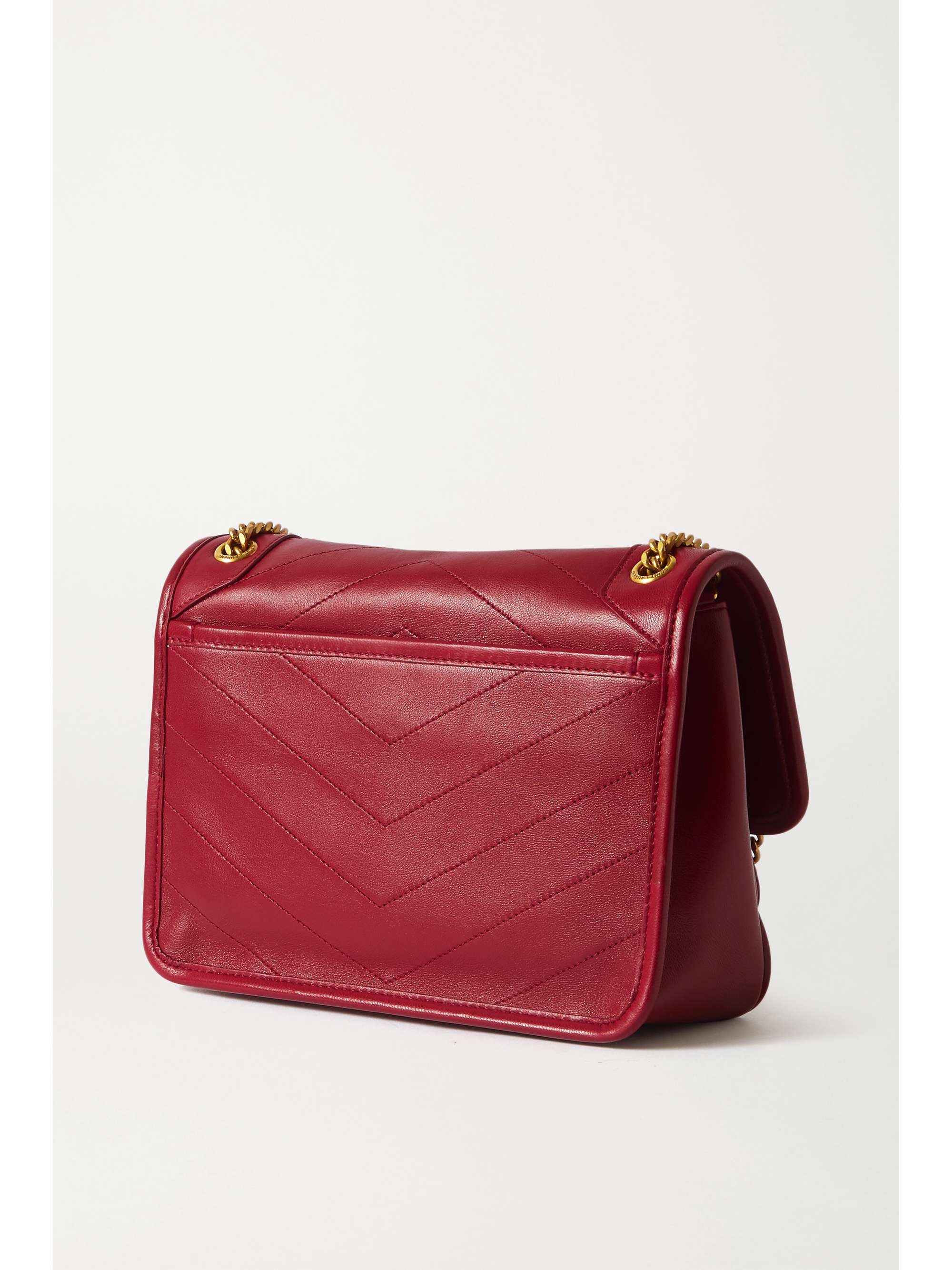 SAINT LAURENT Niki Baby mini quilted crinkled glossed-leather shoulder bag