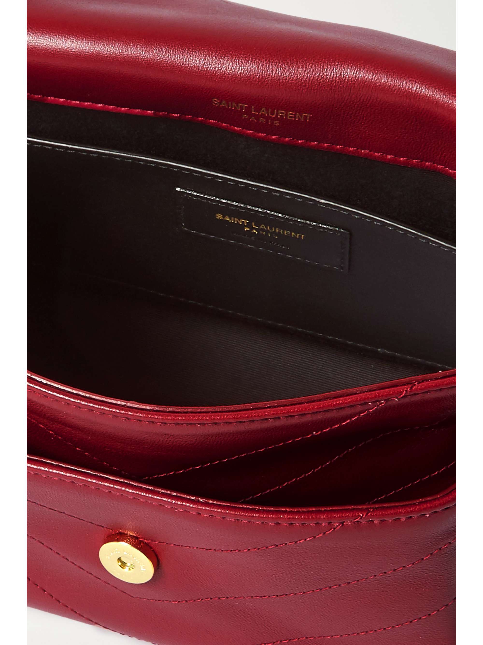SAINT LAURENT Niki Baby mini quilted crinkled glossed-leather shoulder bag