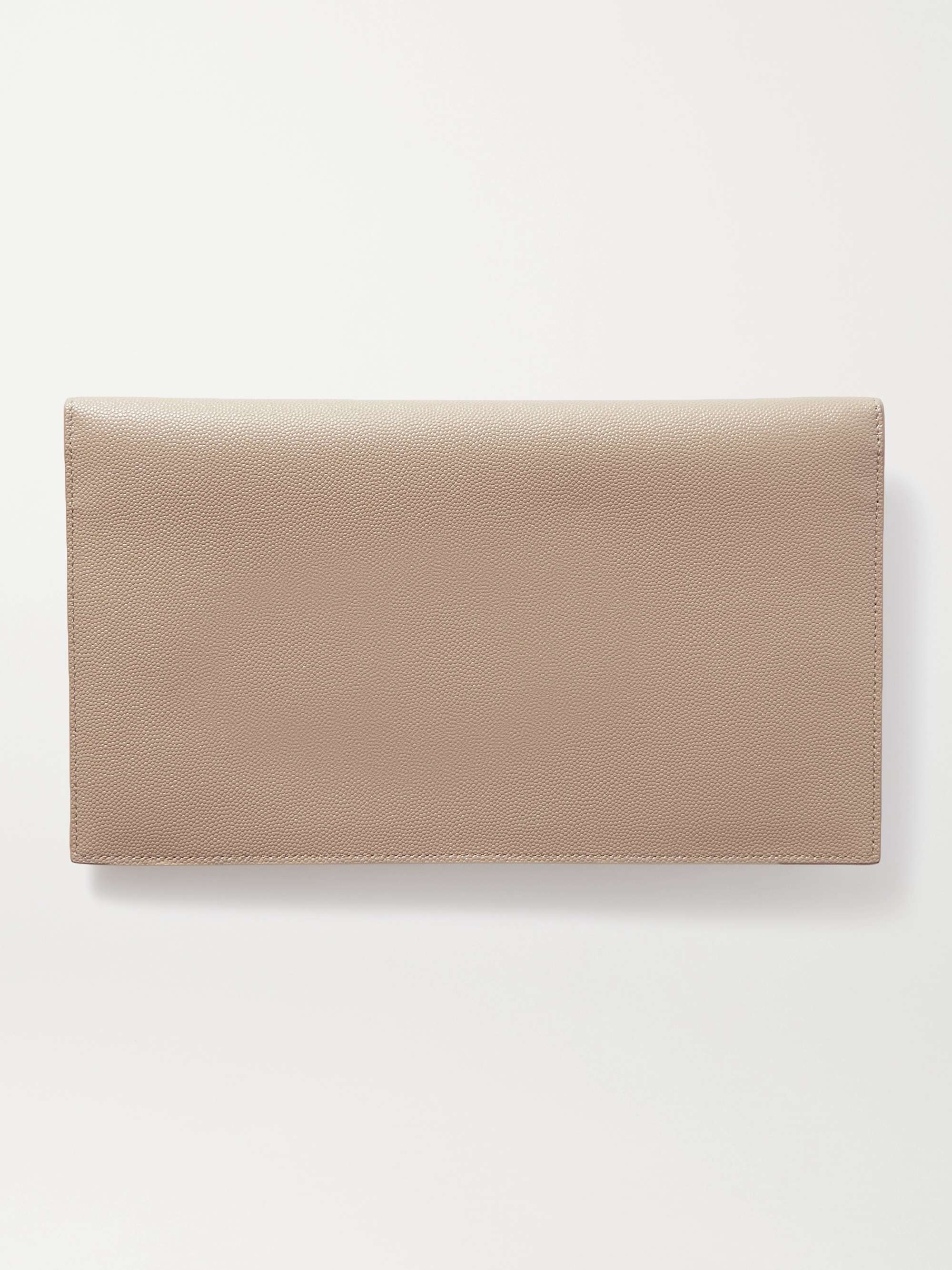 SAINT LAURENT Uptown textured-leather pouch | NET-A-PORTER