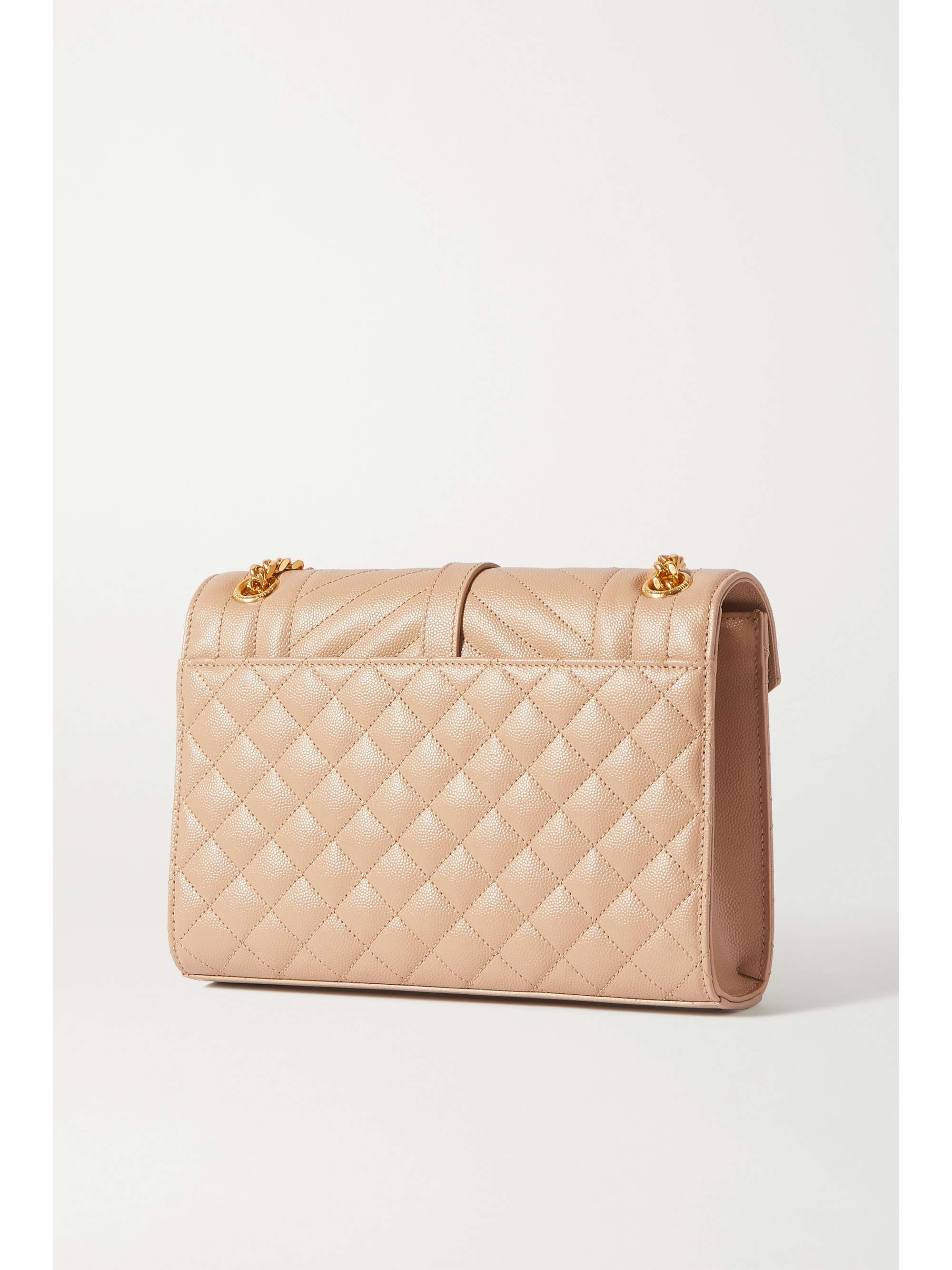 saint laurent envelope quilted textured leather shoulder bag