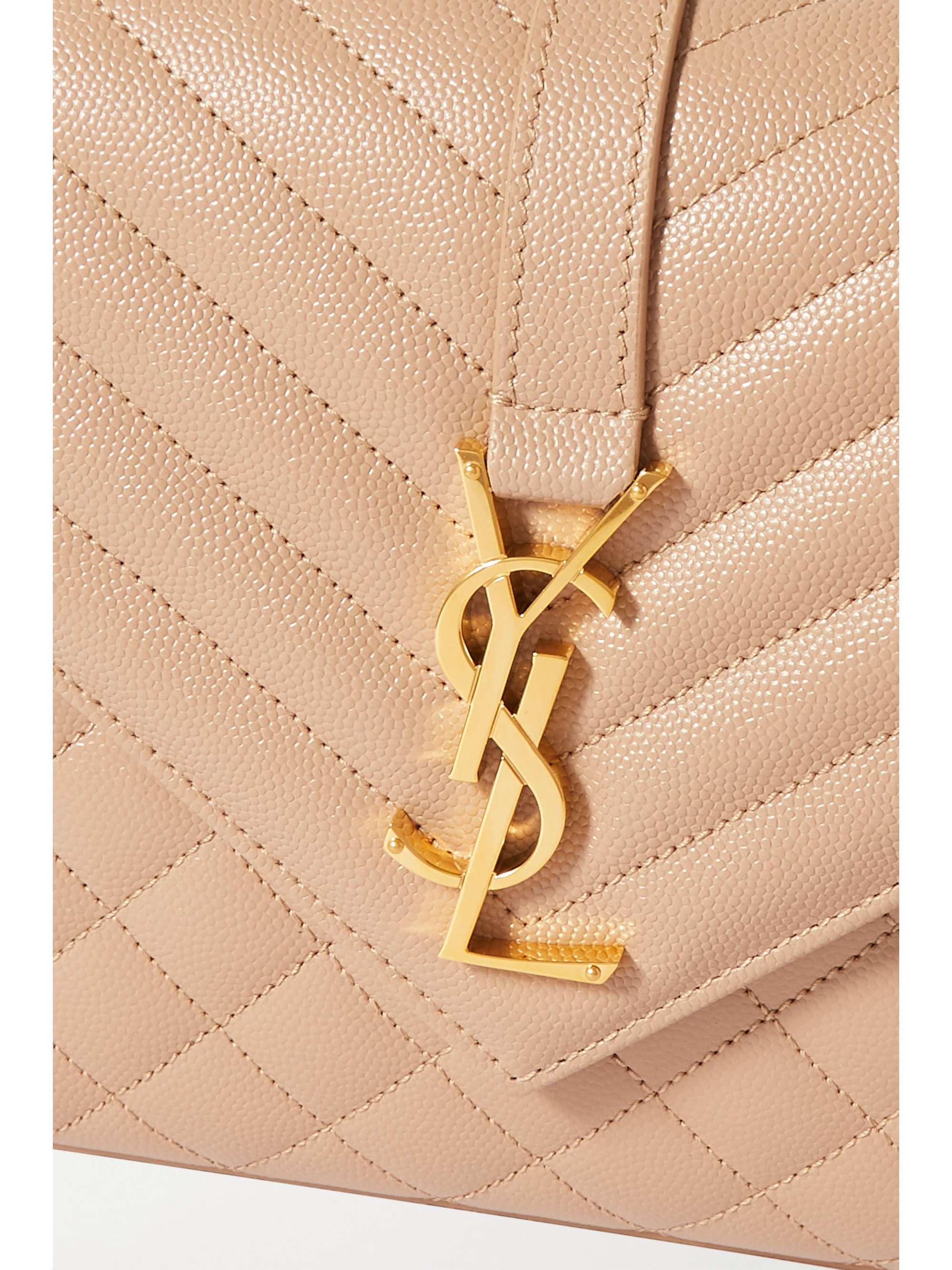 SAINT LAURENT Envelope medium quilted textured-leather shoulder