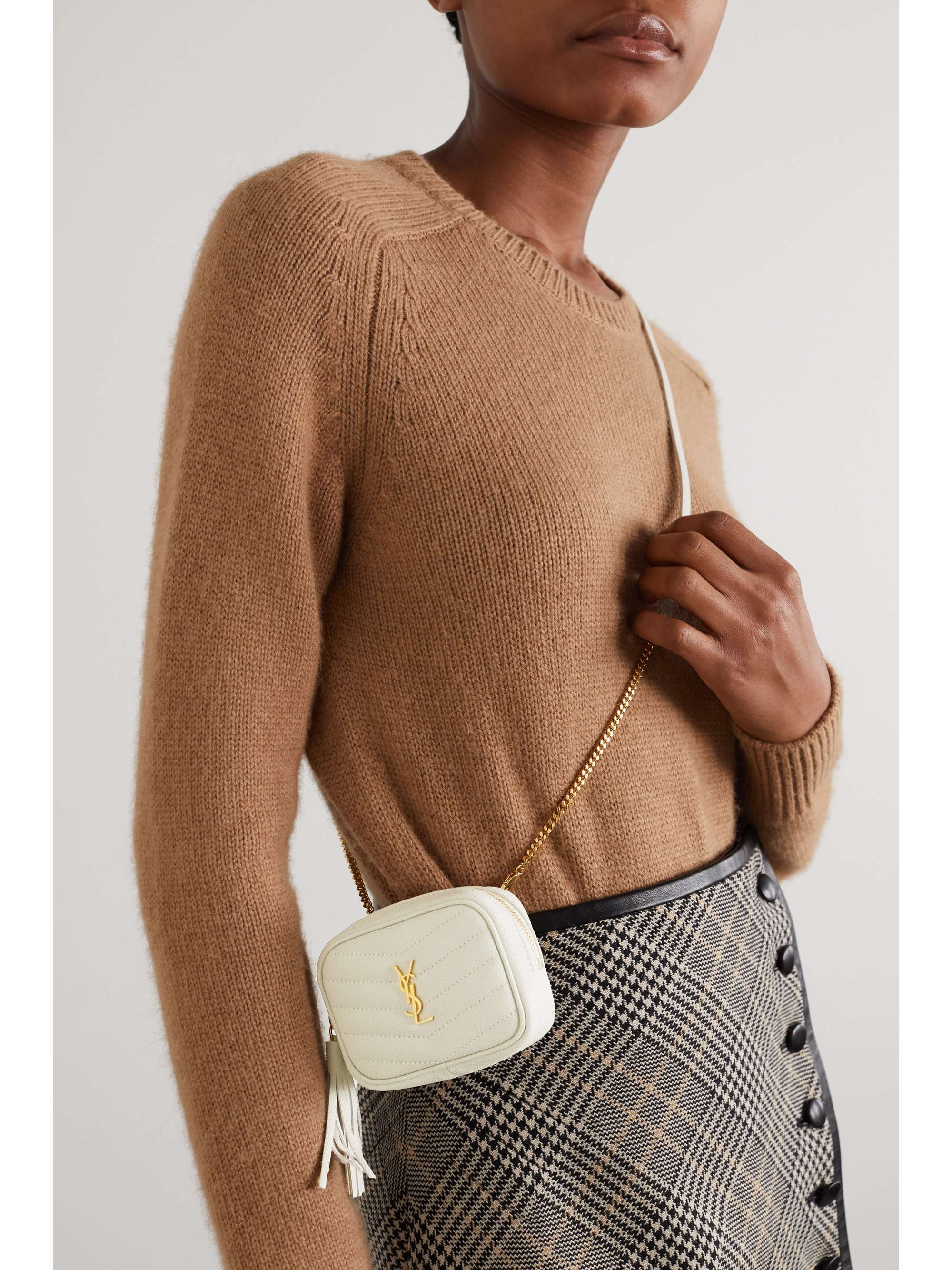 Off White Lou Baby Quilted Textured Leather Shoulder Bag Saint Laurent Net A Porter Off White Lou Baby Quilted Textured Leather Shoulder Bag Saint Laurent Net A Porter