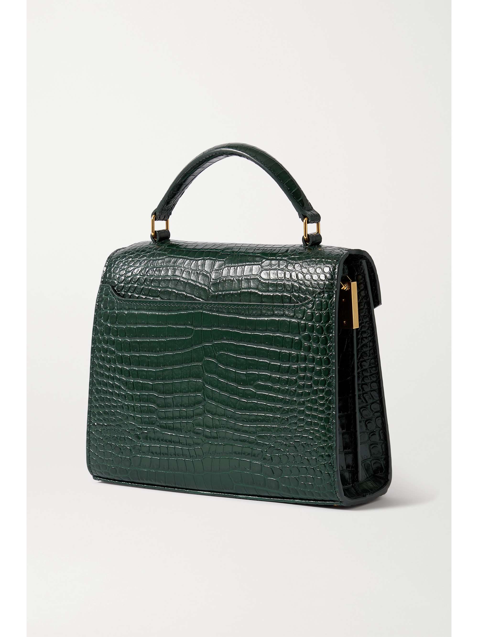 SAINT LAURENT Cassandra mini croc-effect leather tote