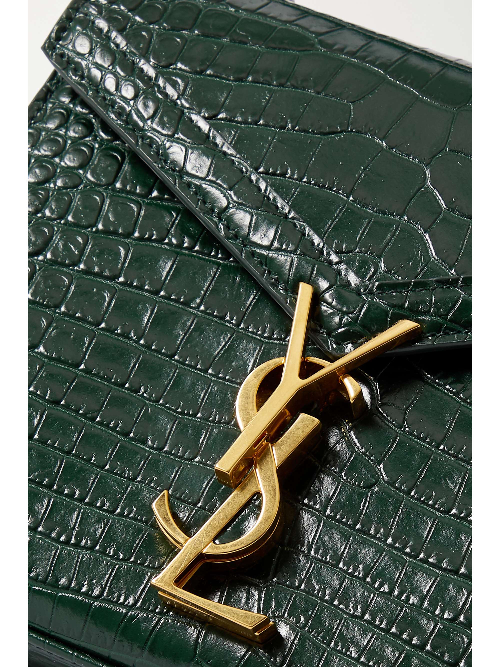 SAINT LAURENT Cassandra mini croc-effect leather tote