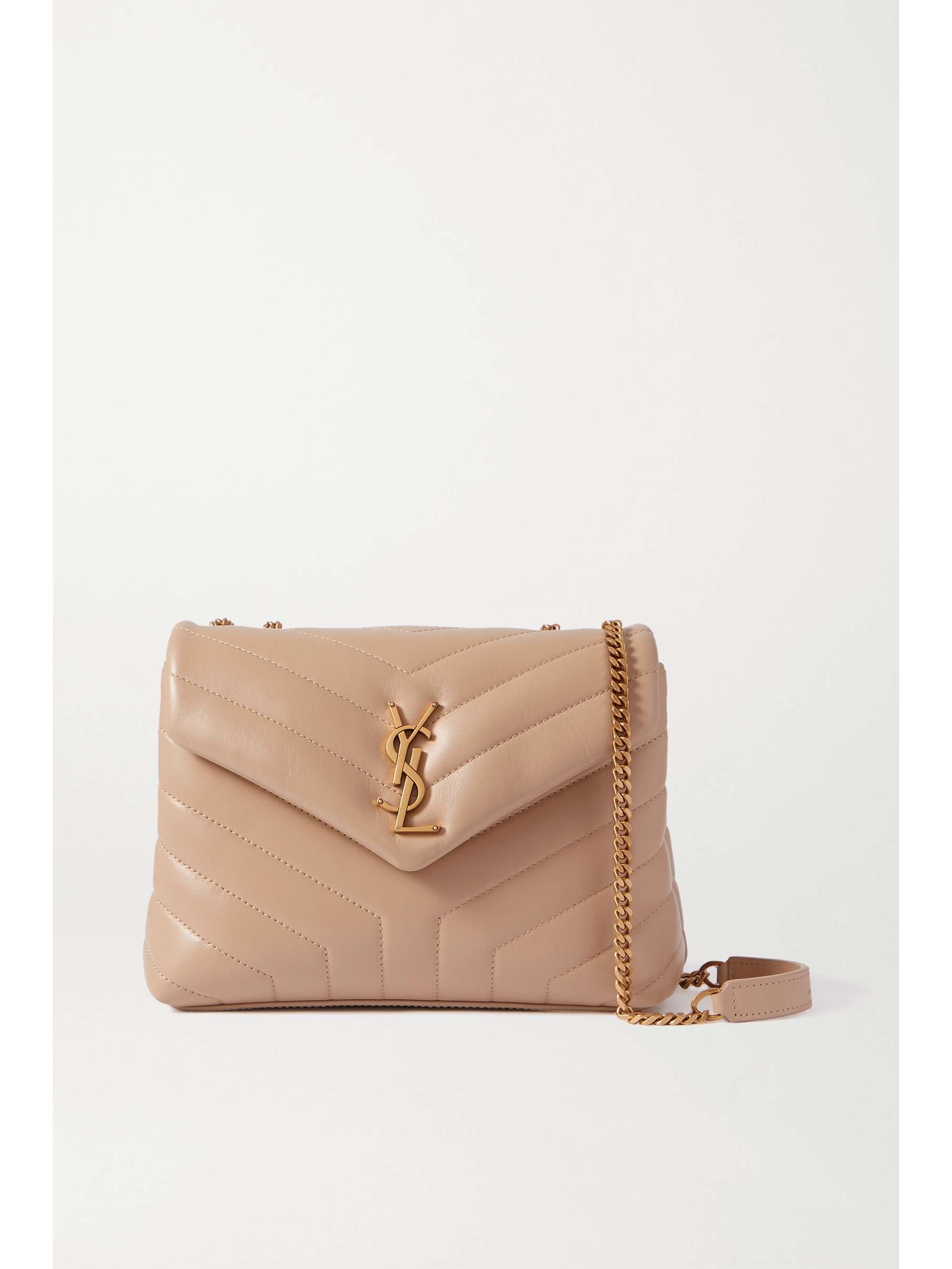 Saint Laurent beige Small Loulou Matelassé Shoulder Bag