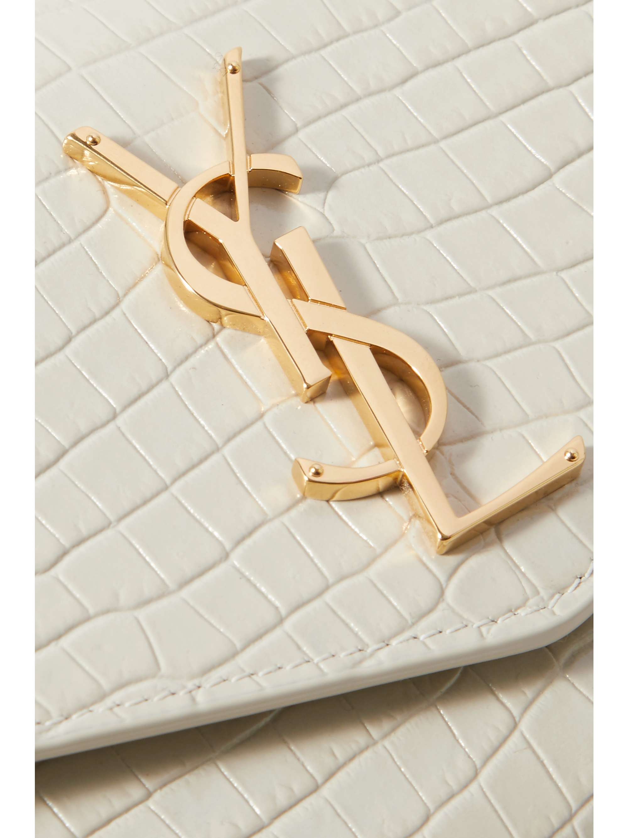 SAINT LAURENT Uptown croceffect patentleather shoulder bag NETAPORTER