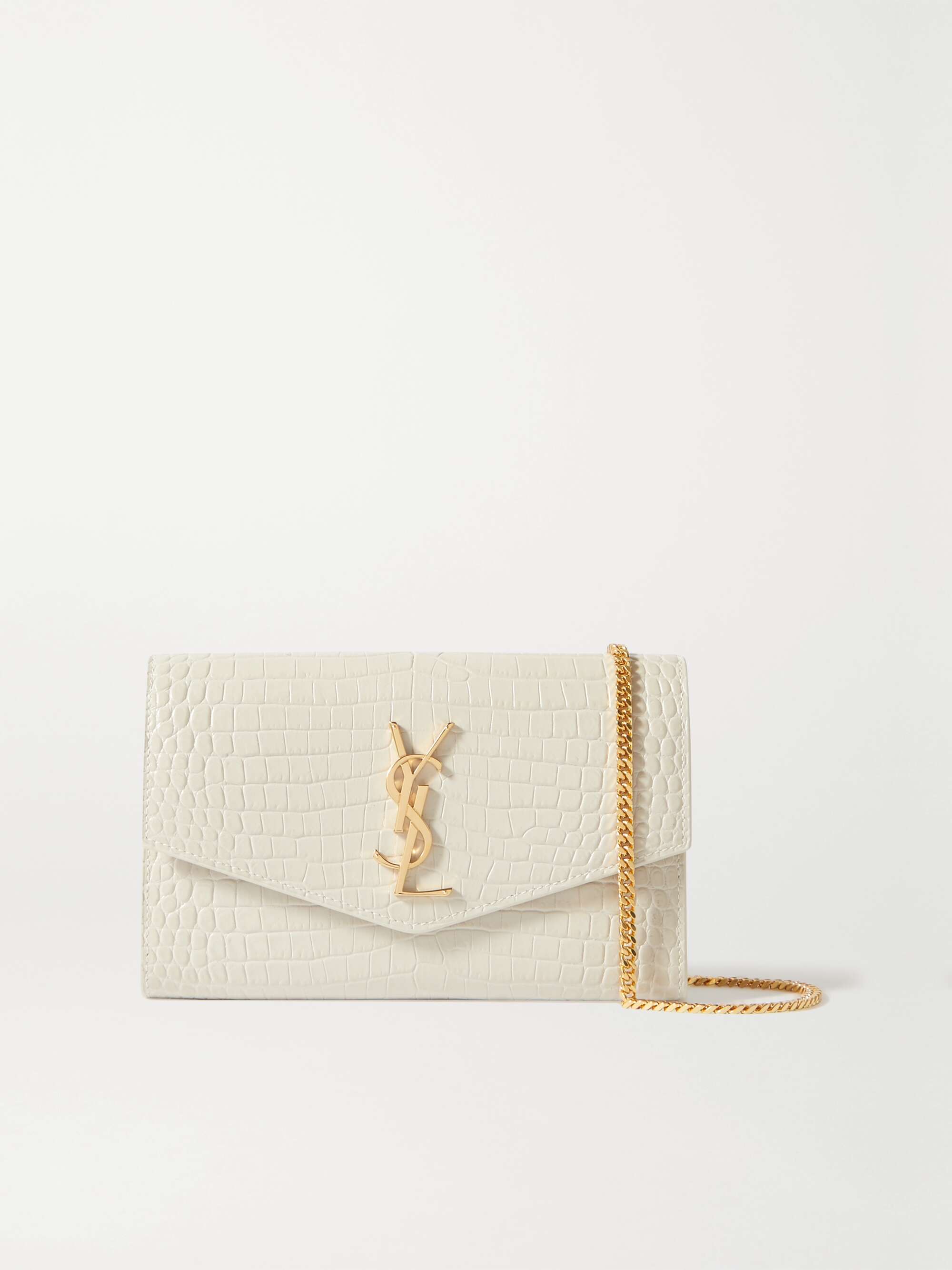 Saint Laurent Uptown crocodile-effect Clutch Bag - Farfetch