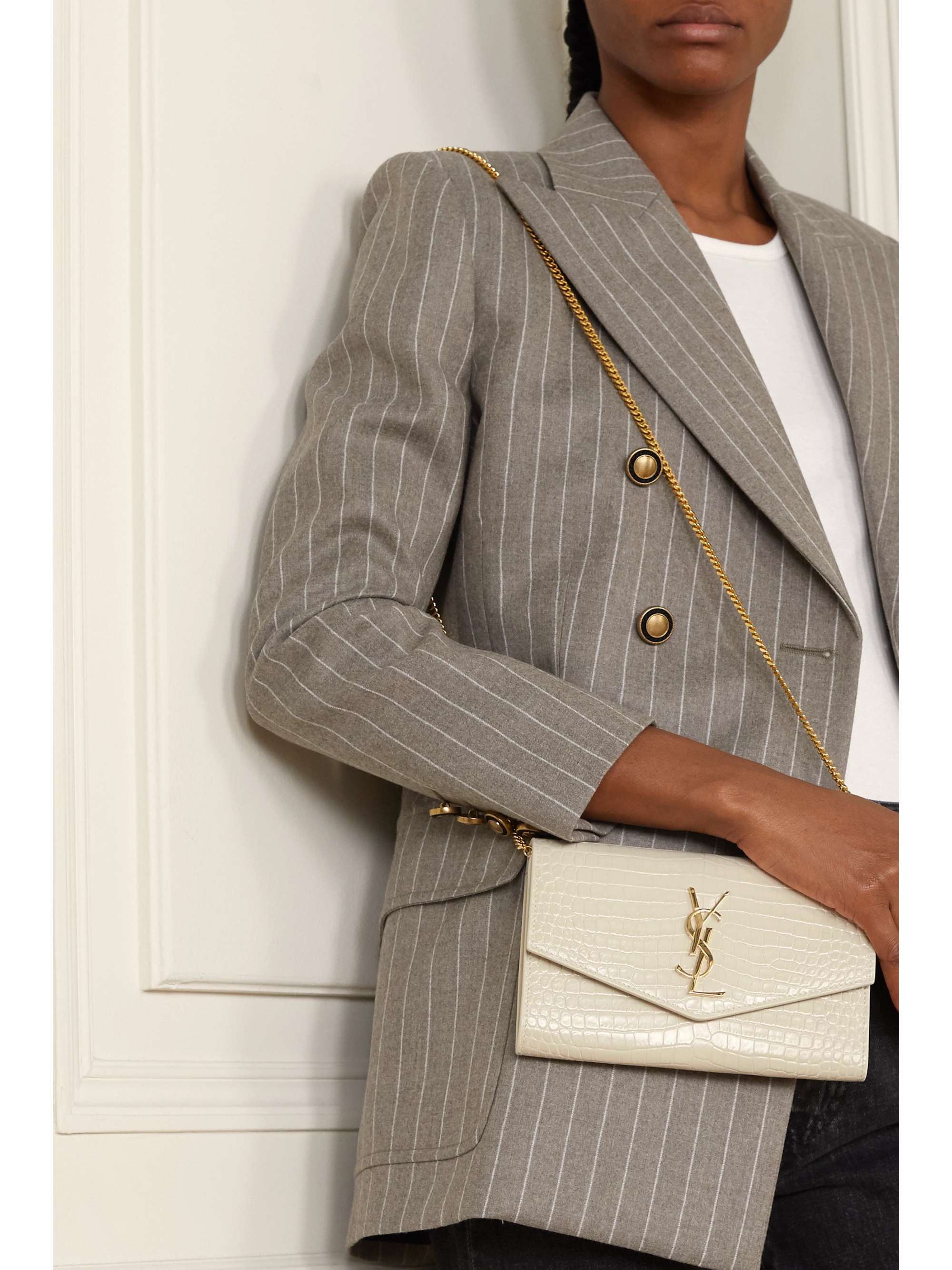 White Saint Laurent Uptown Satchel