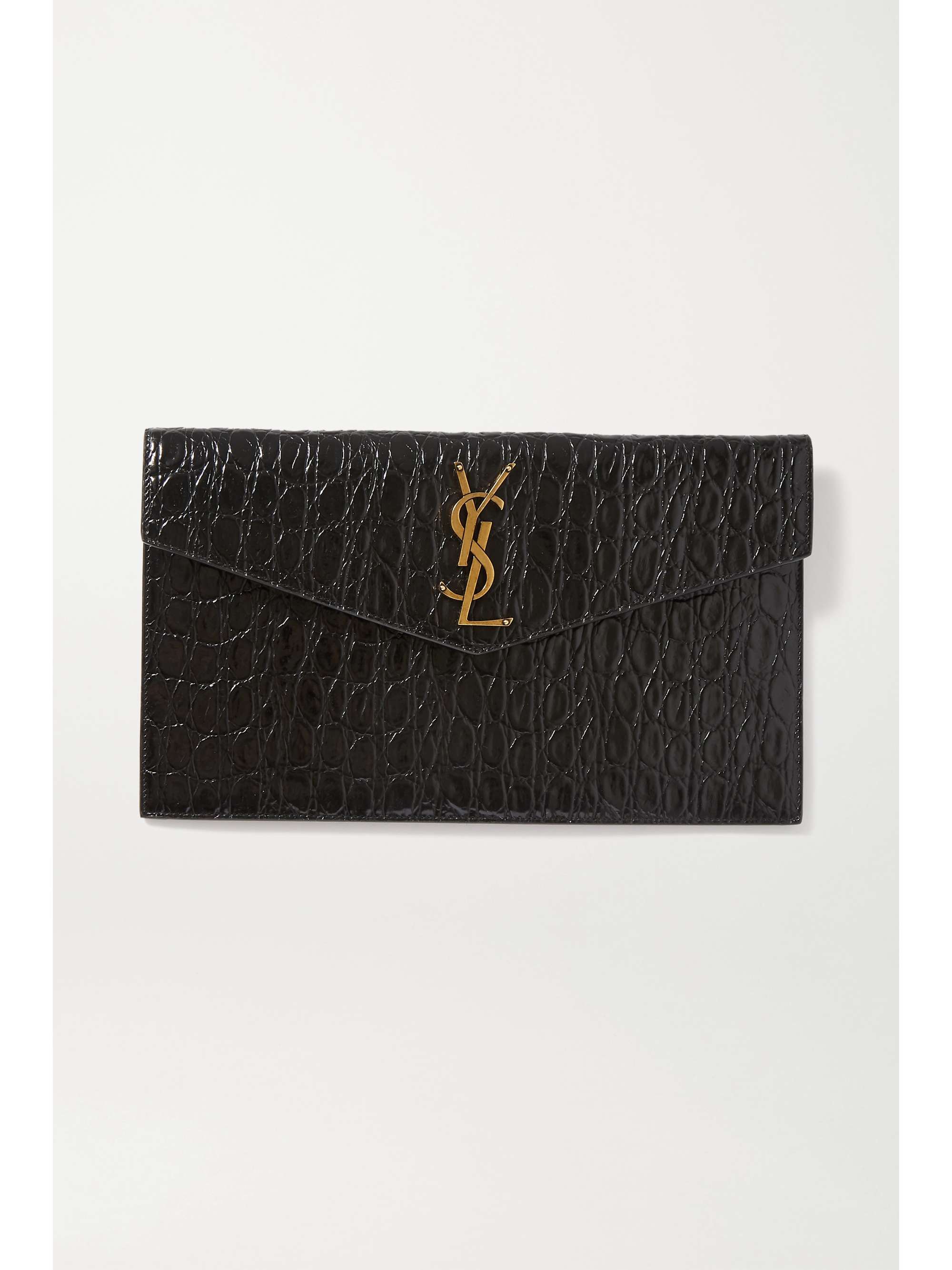 ysl uptown pouch croc