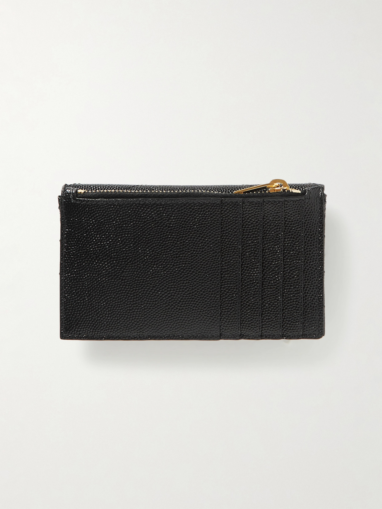 Saint Laurent Monogramme Quilted Textured-leather Wallet In Black