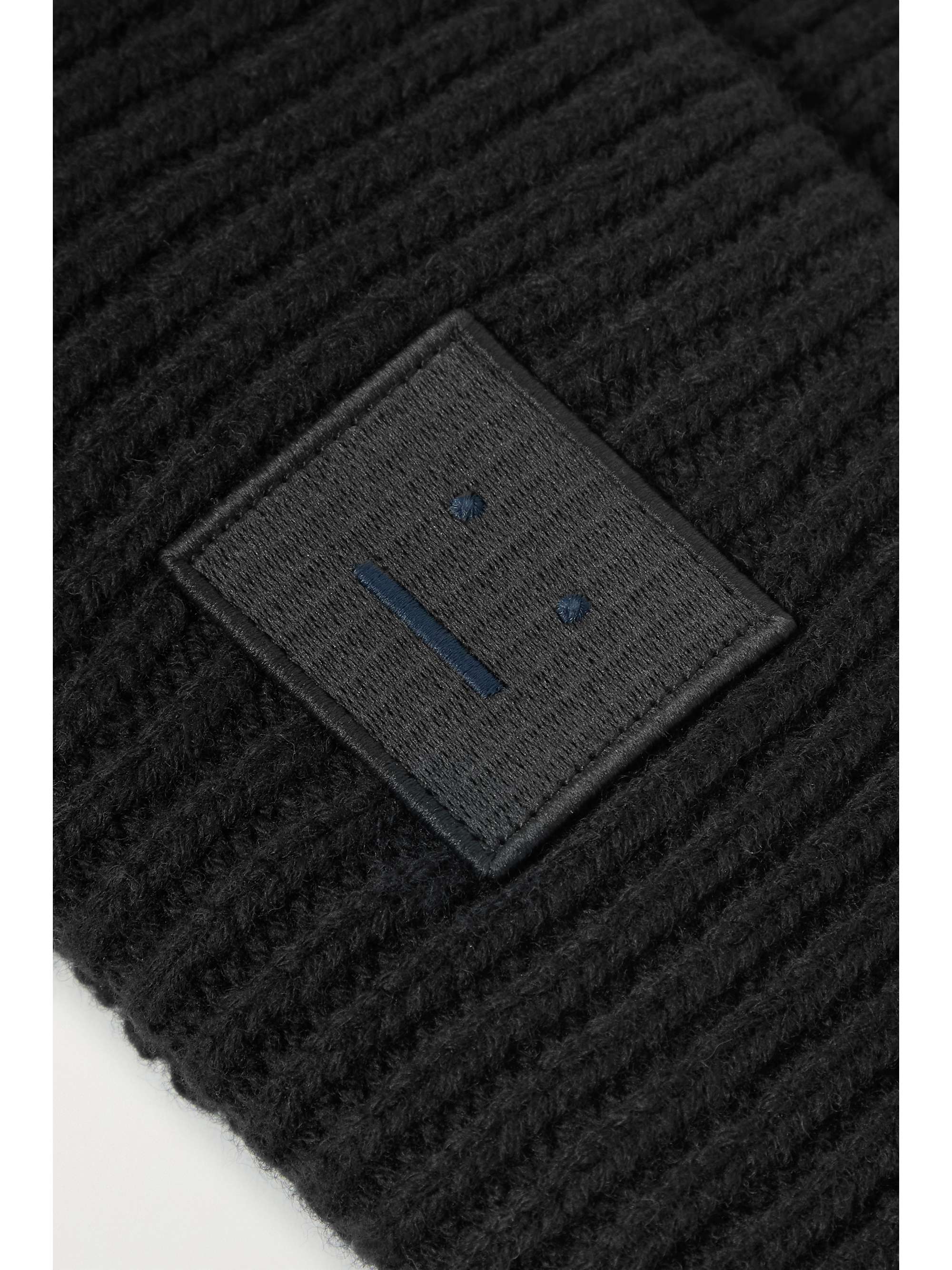 ACNE STUDIOS Pansy appliquéd ribbed wool beanie