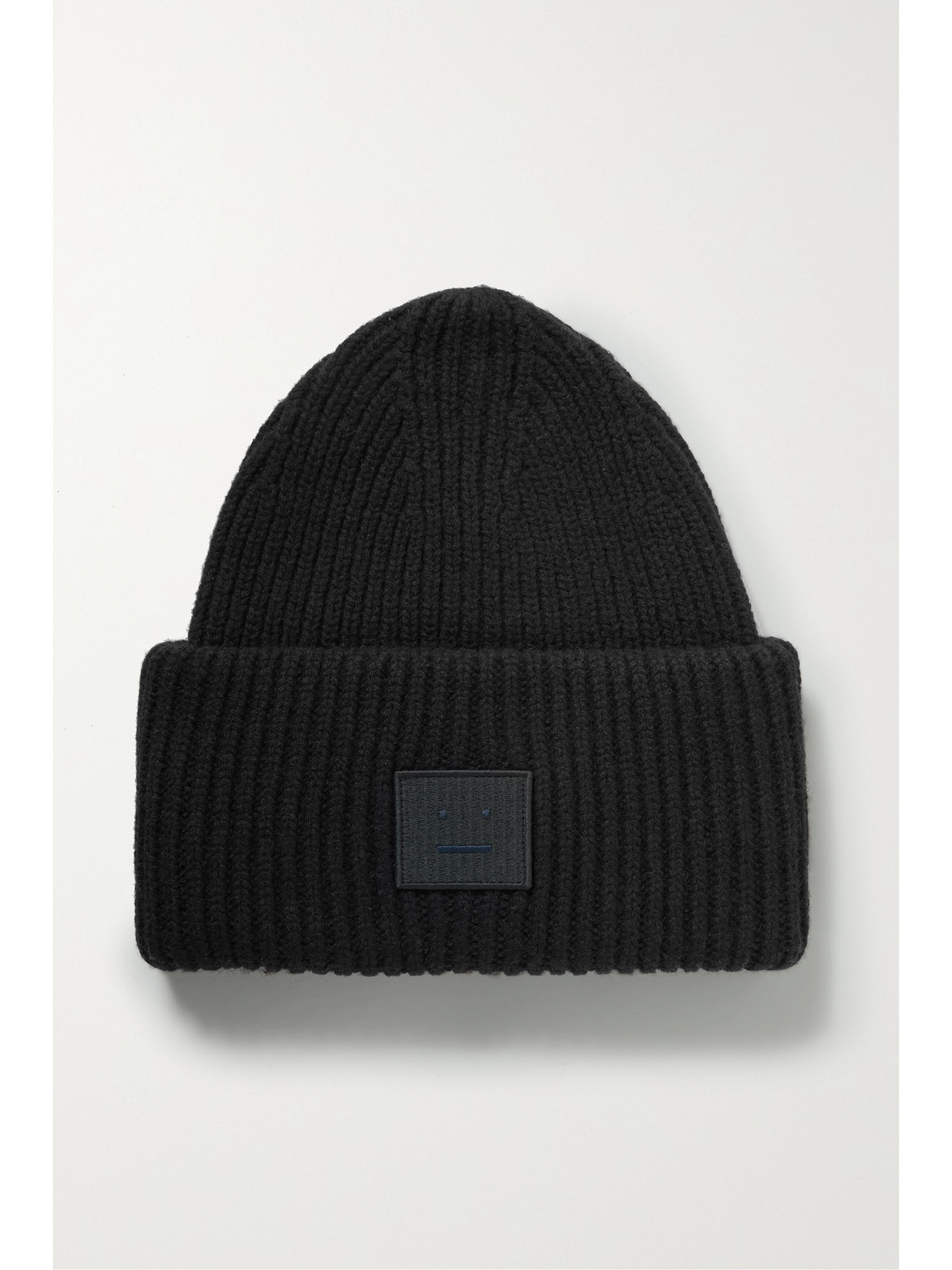 Acne Studios - Pansy Sppliquéd Ribbed Wool Beanie - Black