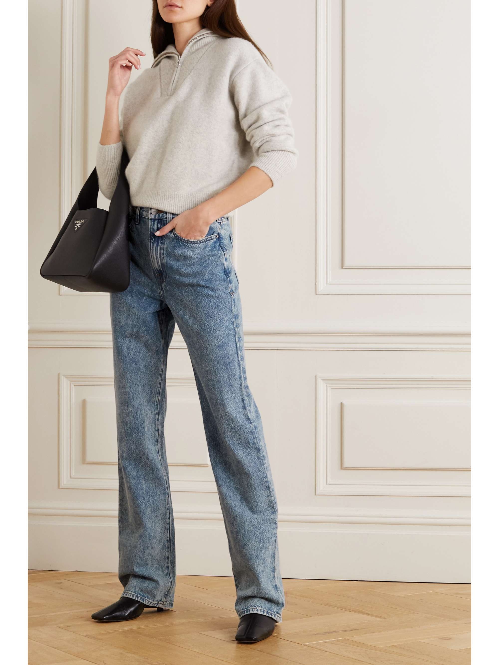 high-rise straight-leg jeans | FRAME 